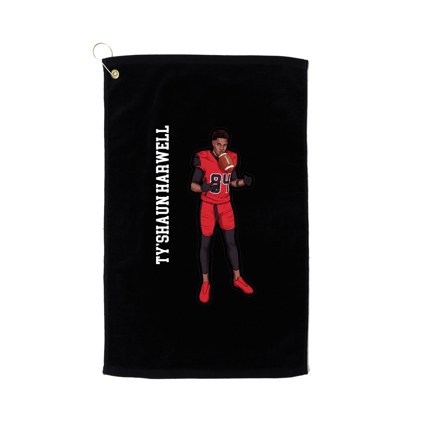 Golf Towel — Name Vertical in Black