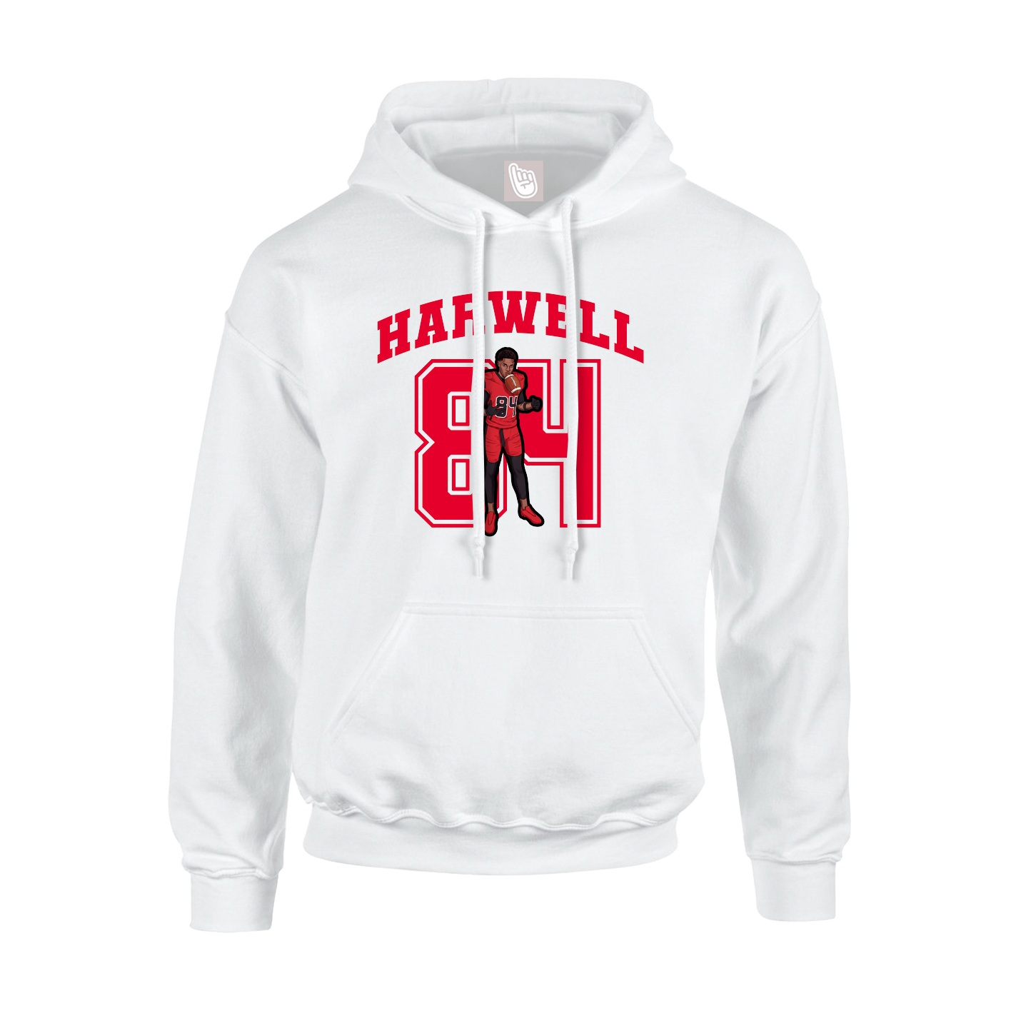 Youth Hoodie — Number in White