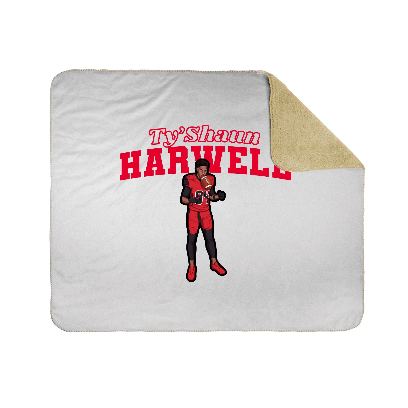 Throw Blanket — Name Arch in White