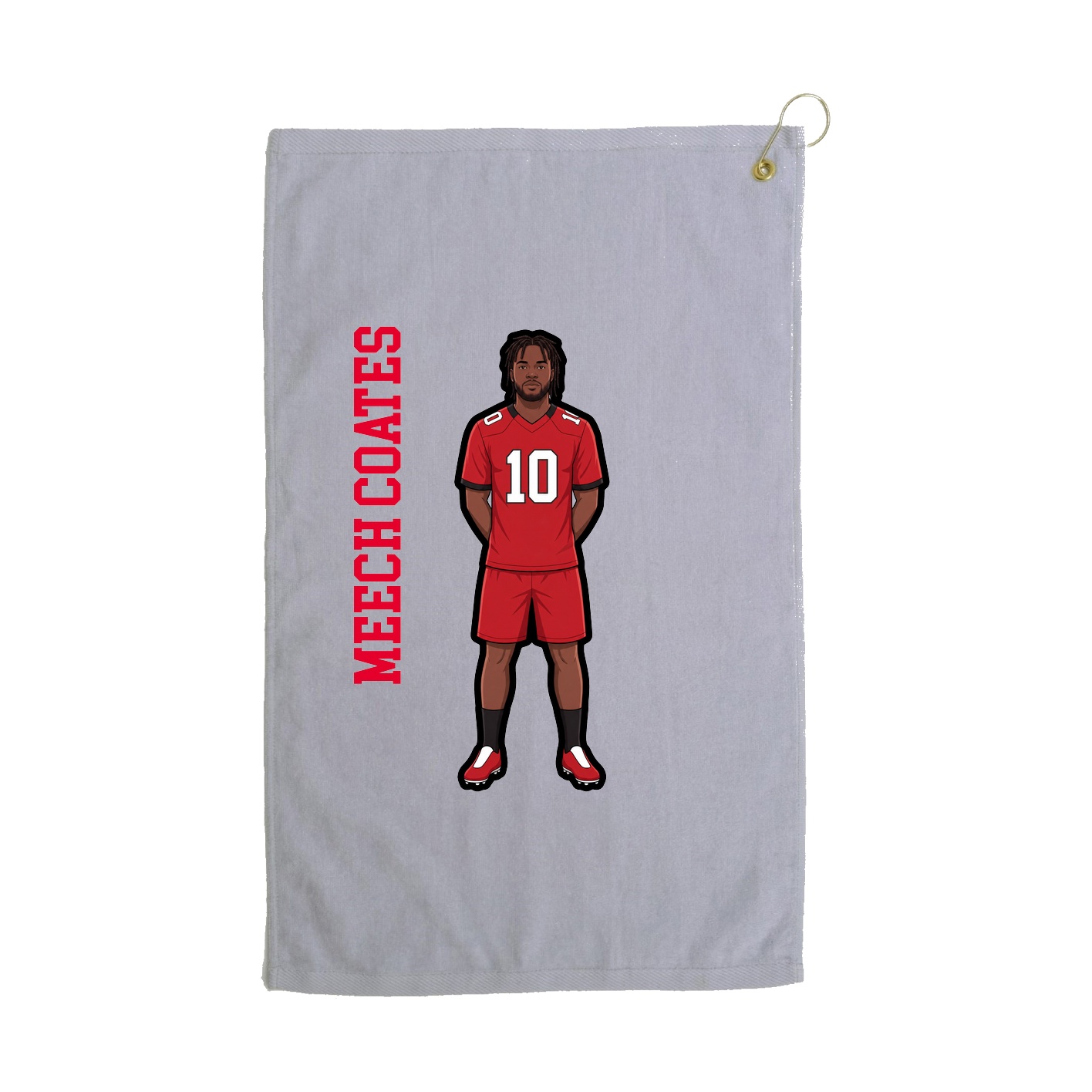 Golf Towel — Name Vertical in Grey