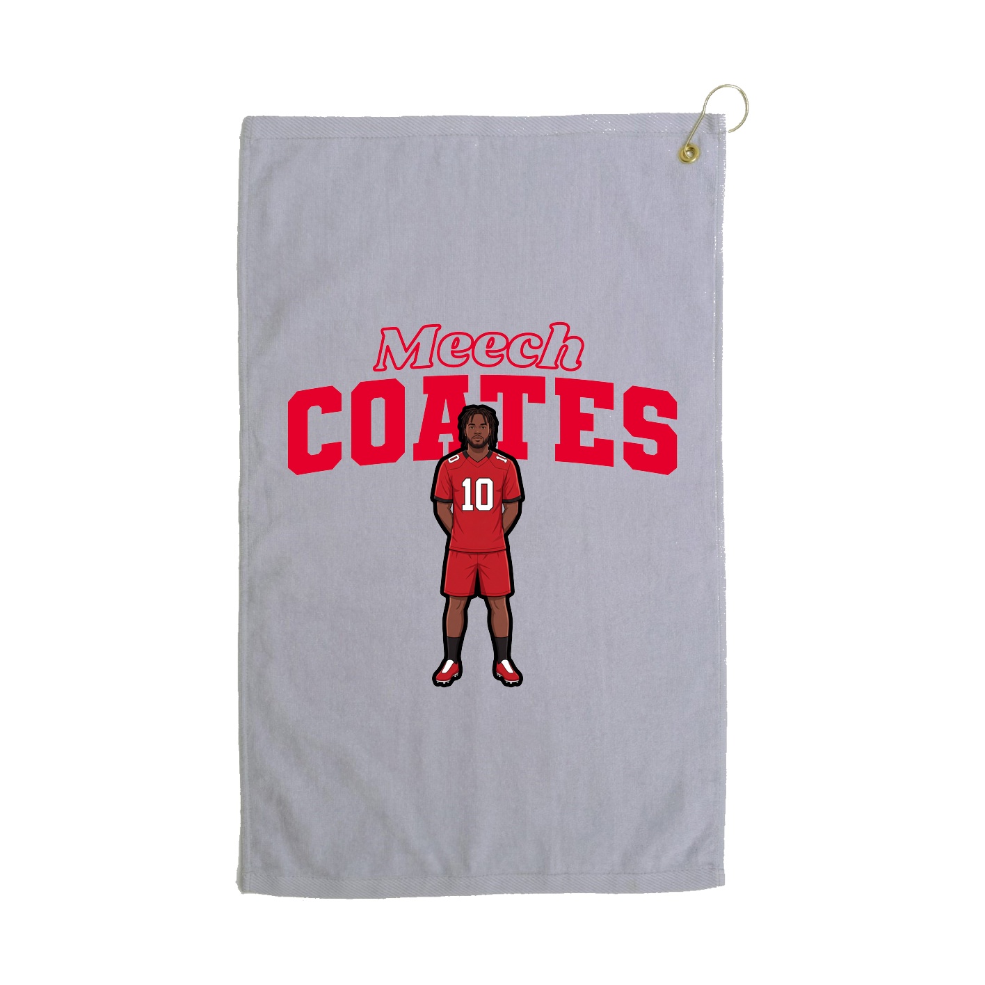Golf Towel — Name Arch in Grey
