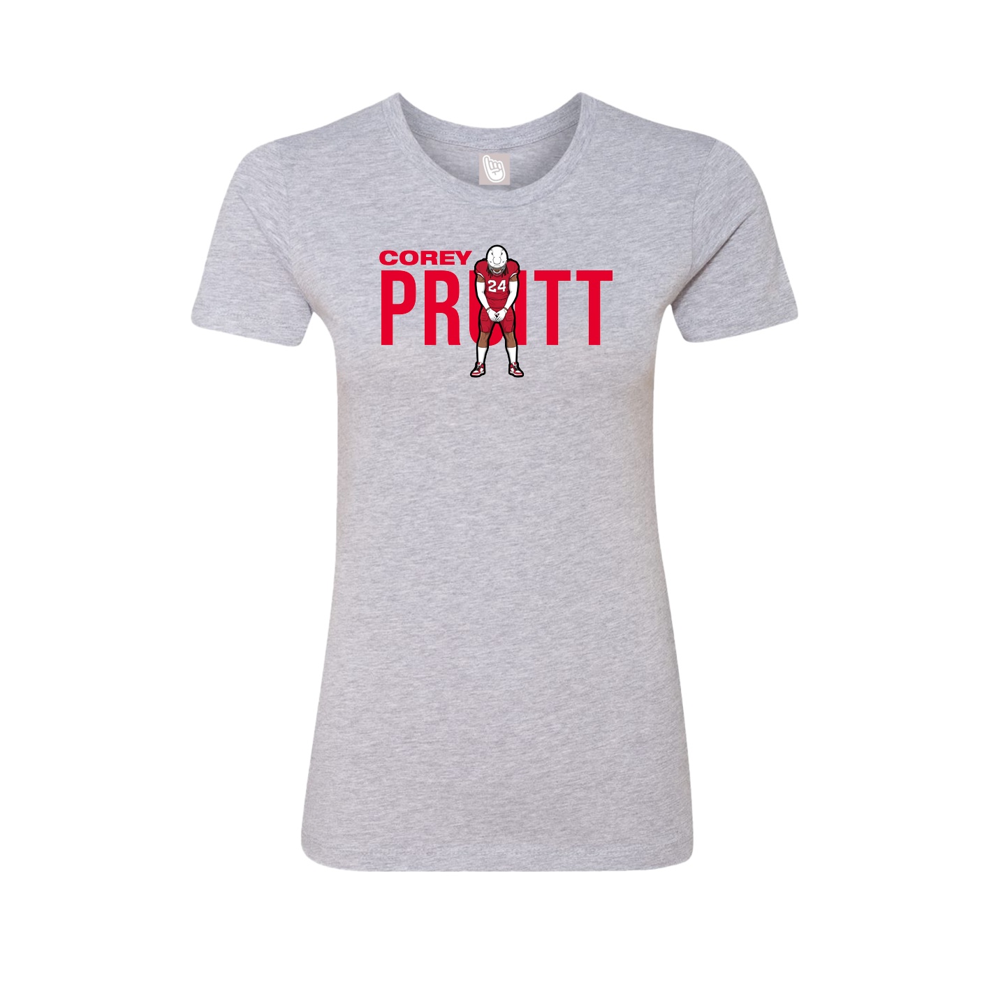 Fitted Women's Tee — Player Name in Grey