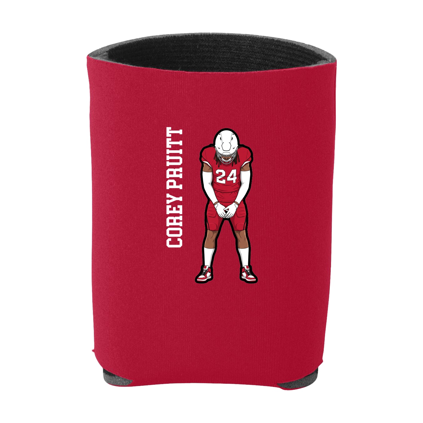 Can Holder — Name Vertical in Red