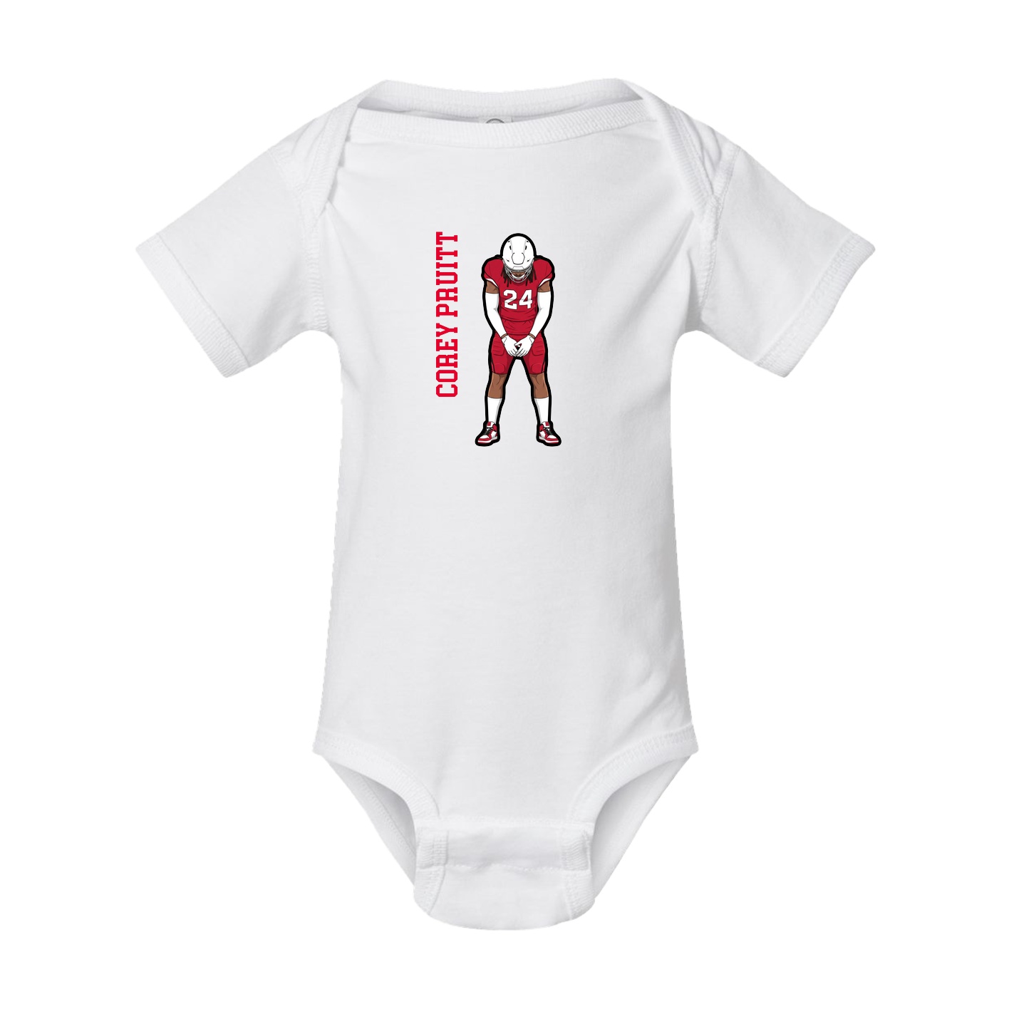 Baby Onesie — Name Vertical in White