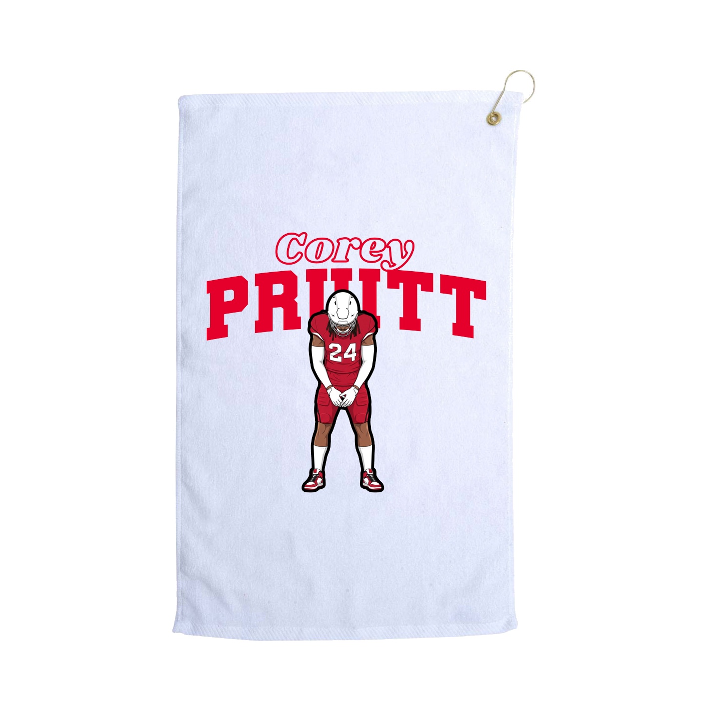 Golf Towel — Name Arch in White