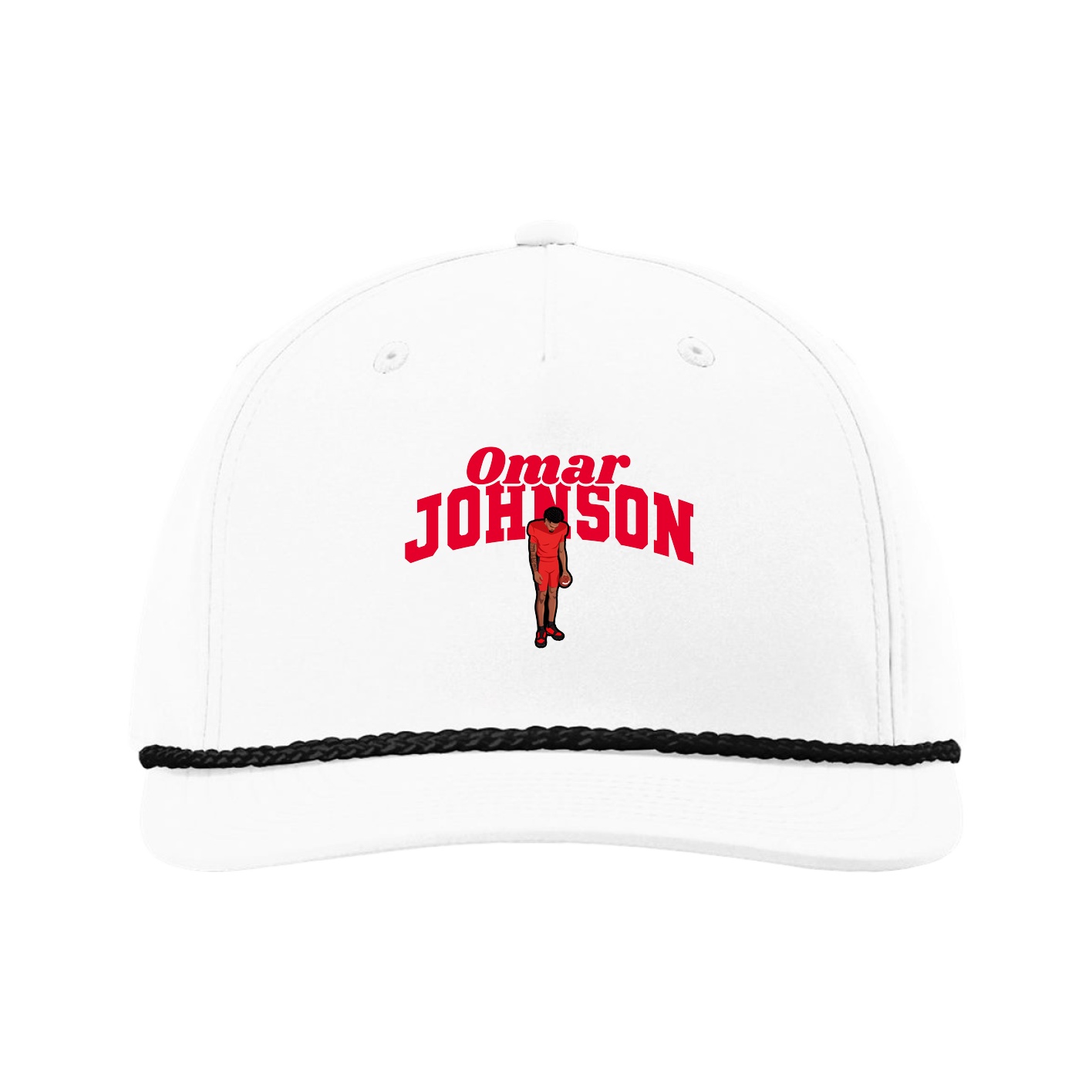 Five-Panel Classic Rope Cap — Signature Arch in White