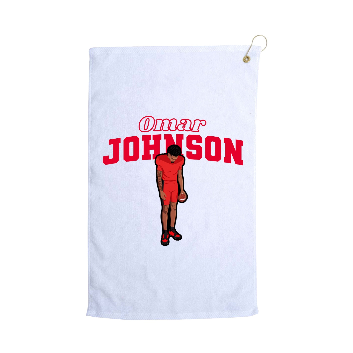 Golf Towel — Name Arch in White