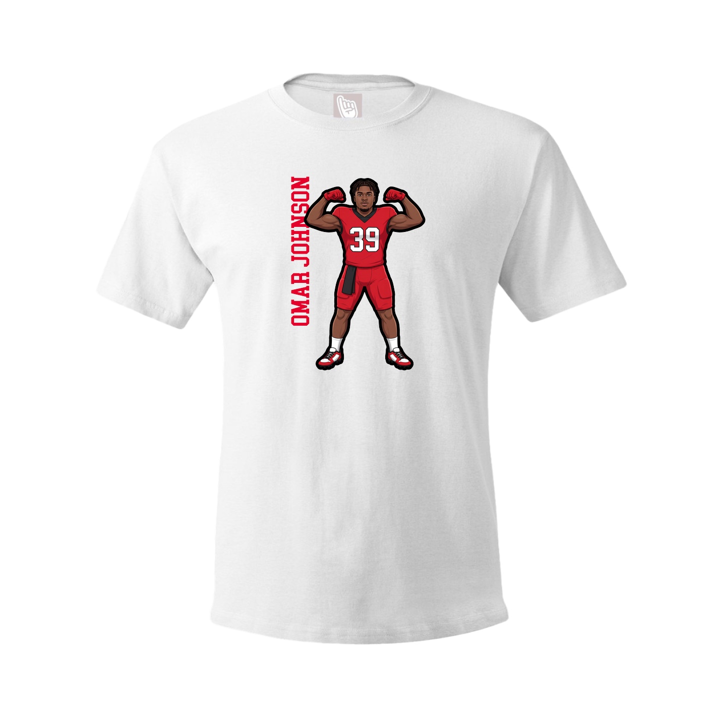 Tee — Name Vertical in White