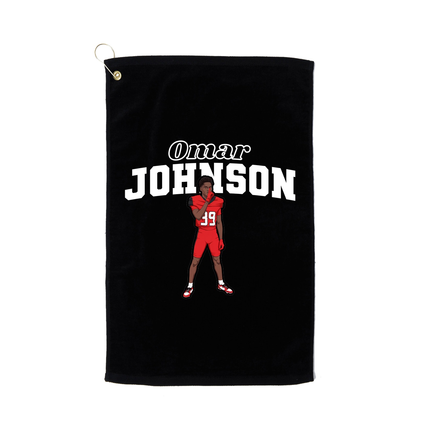 Golf Towel — Name Arch in Black