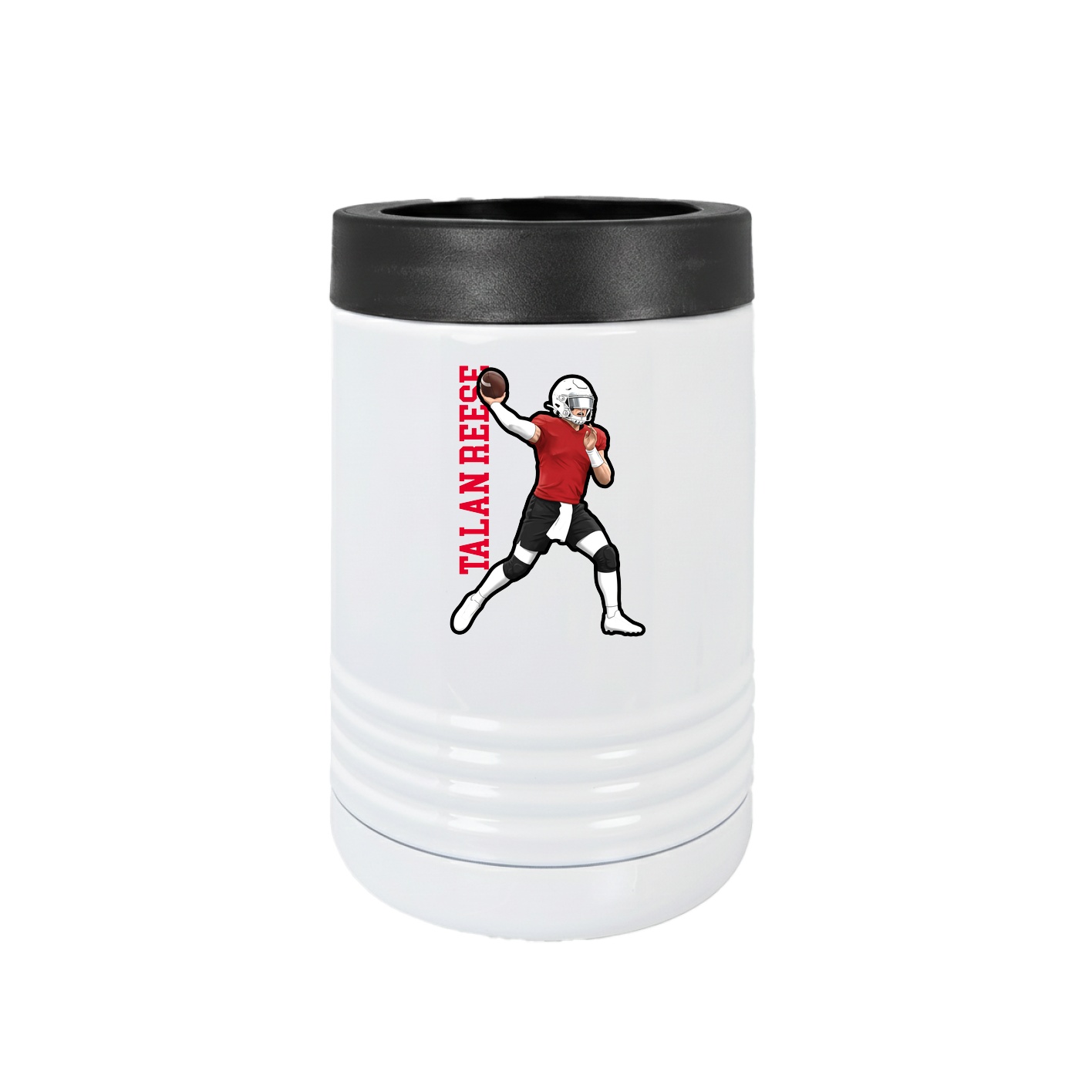 Beverage Holder — Name Vertical in White