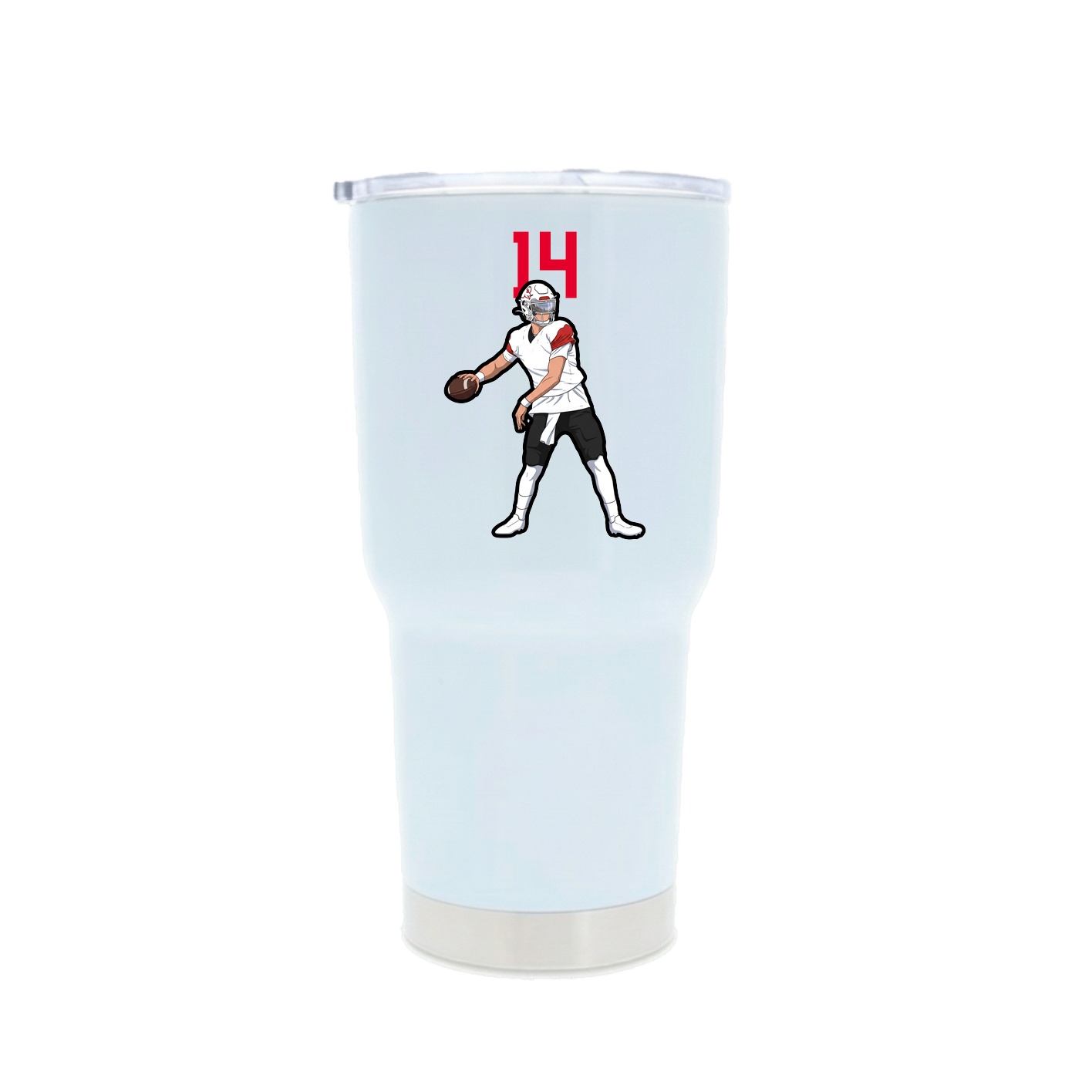 30oz Stainless Steel Tumbler — Number Top in White