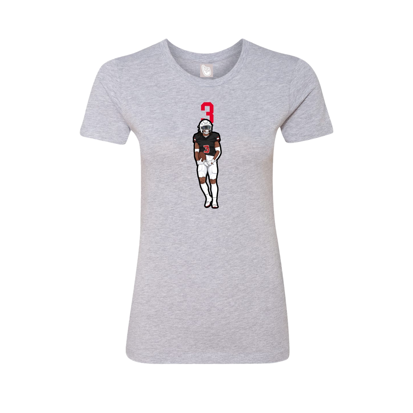 Fitted Women's Tee — Number Top in Grey