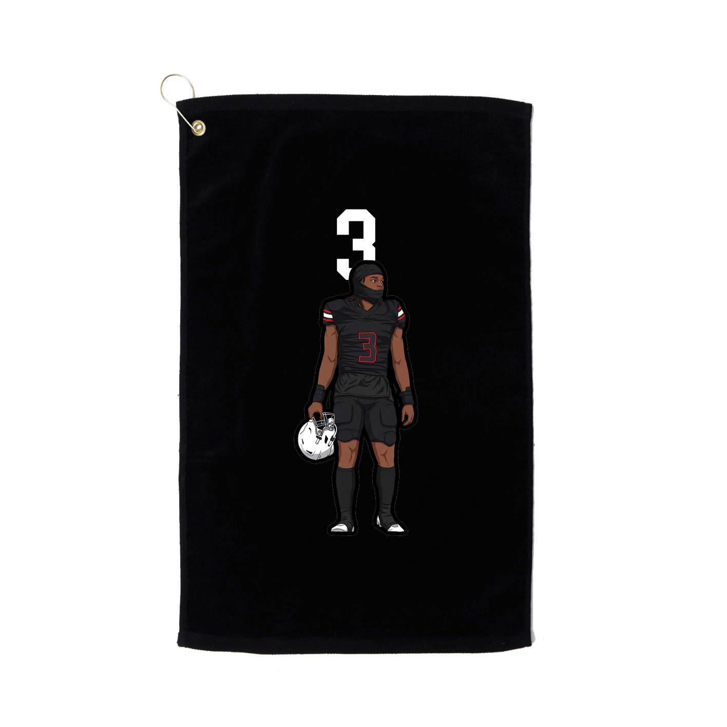 Golf Towel — Number Top in Black