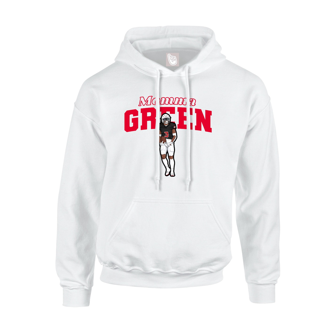 Youth Hoodie — Mothers Day Block in White