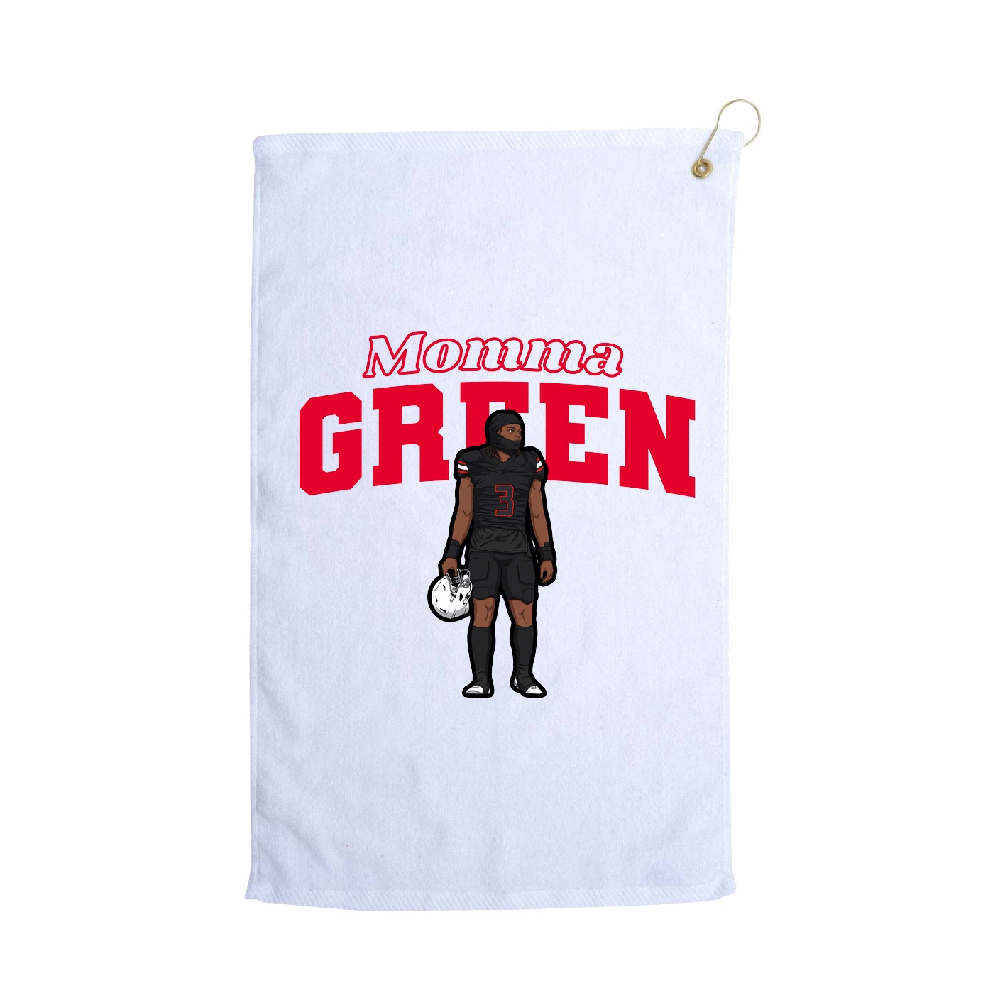 Golf Towel — Mothers Day Block in White