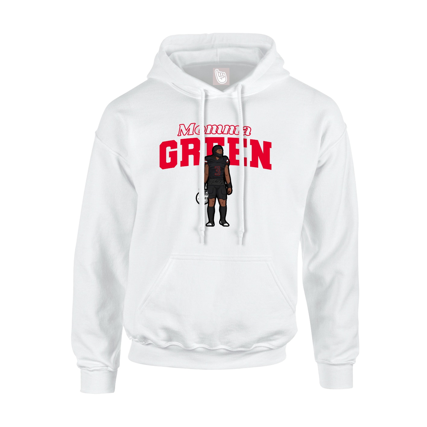 Youth Hoodie — Mothers Day Block in White