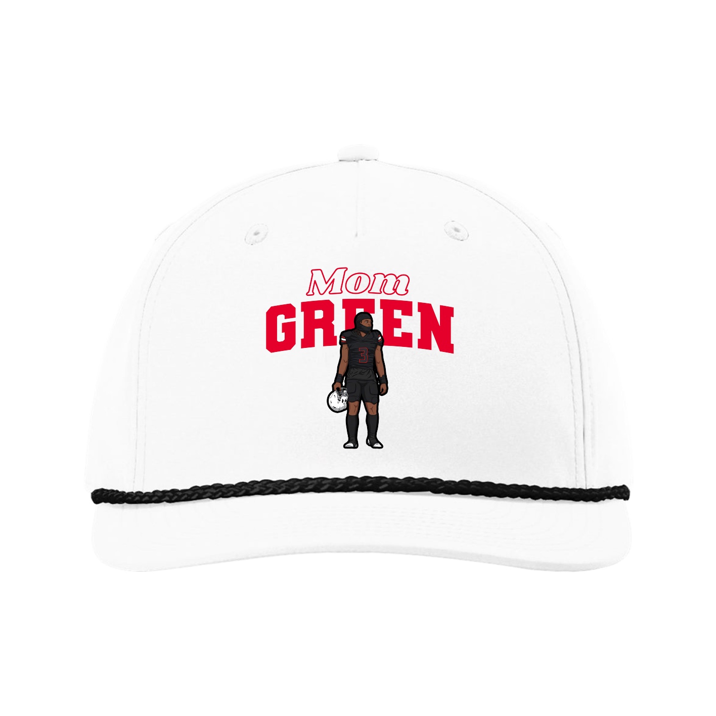 Five-Panel Classic Rope Cap — Mothers Day Block in White