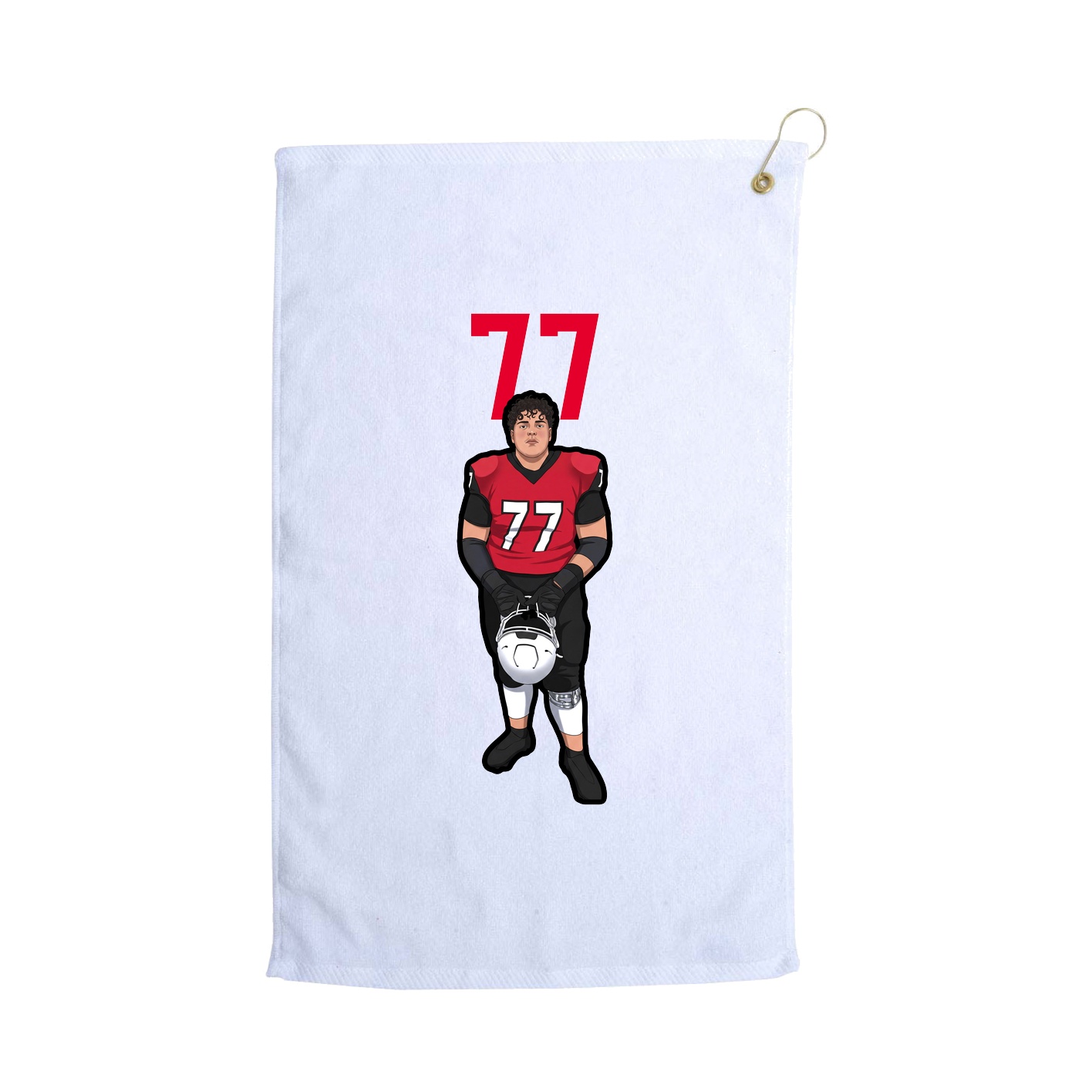 Golf Towel — Number Top in White