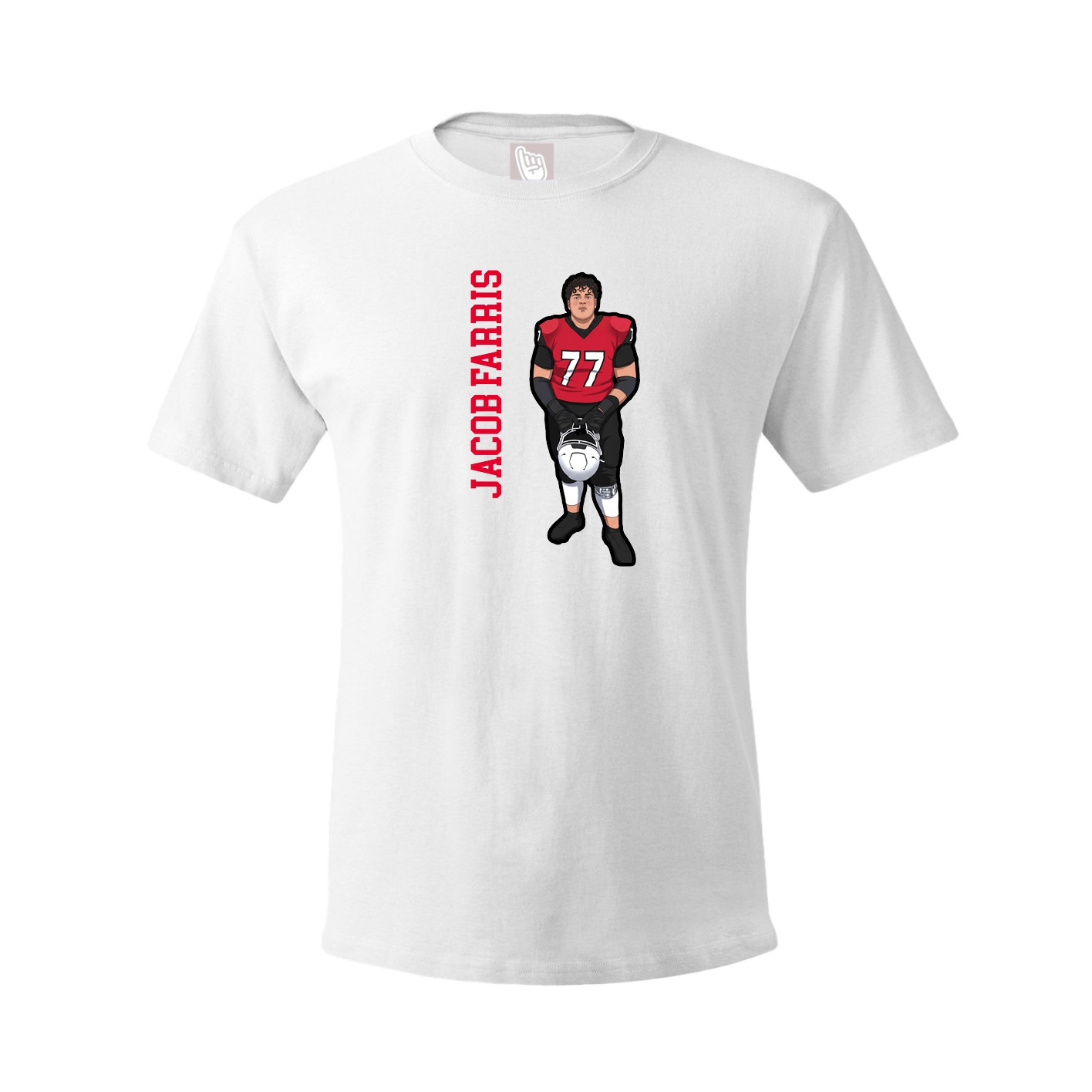 Tee — Name Vertical in White