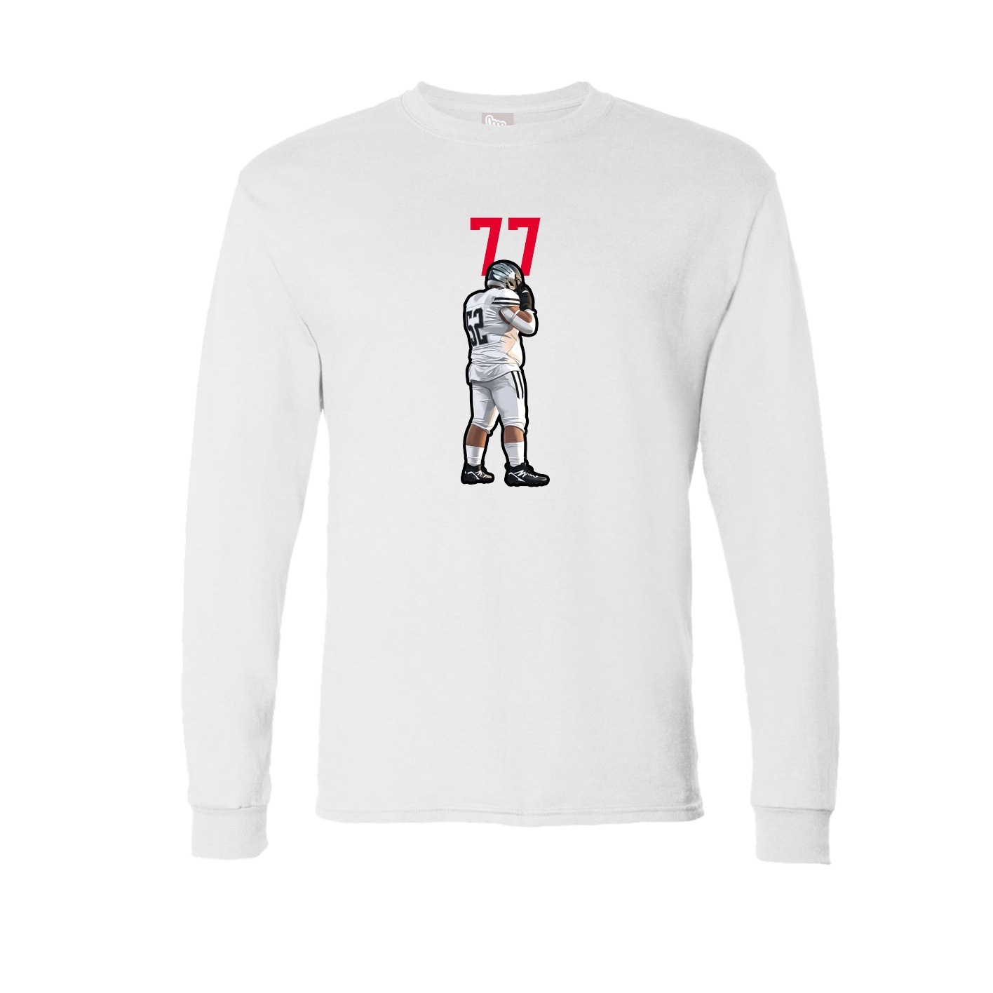Long Sleeve Tee — Number Top in White