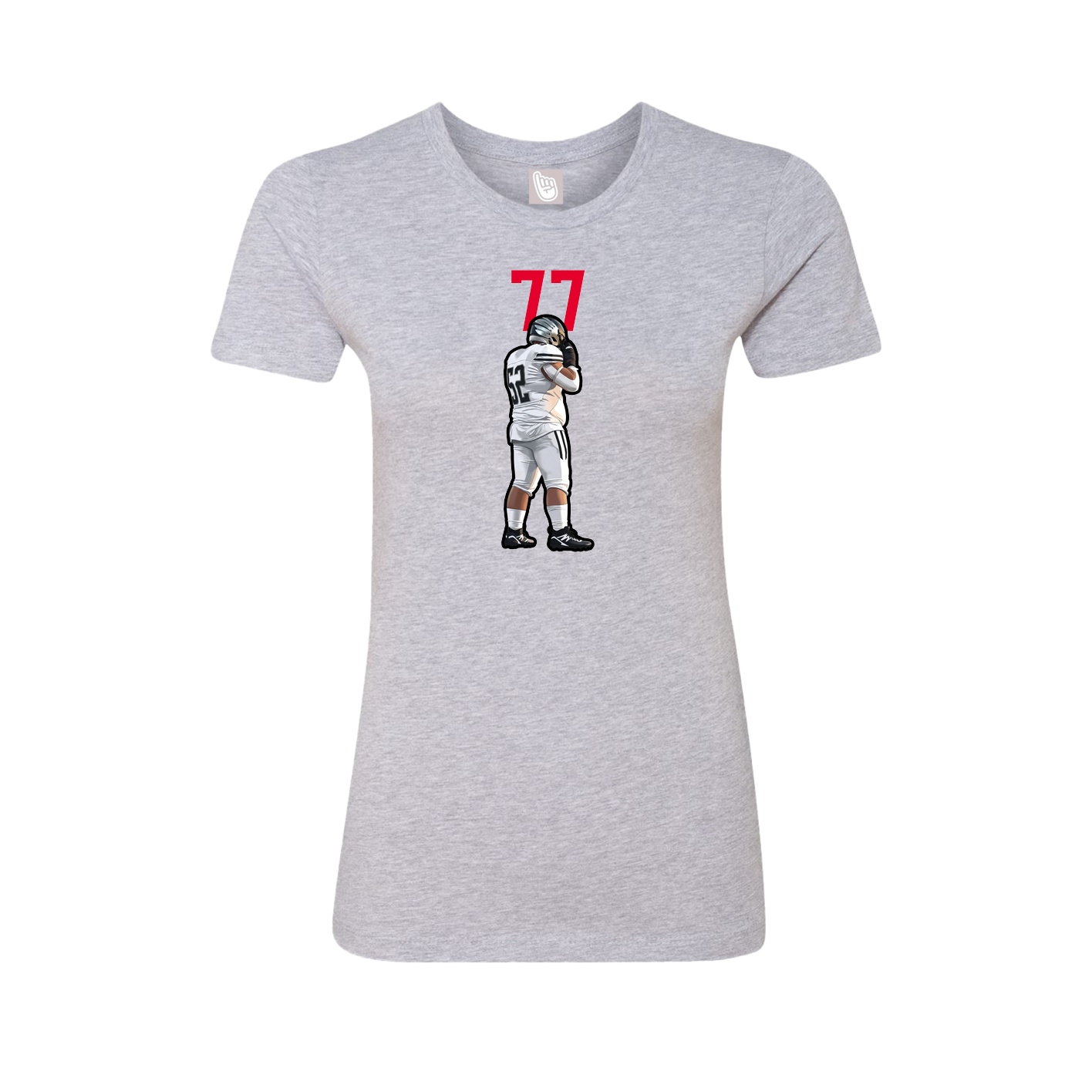 Fitted Women's Tee — Number Top in Grey