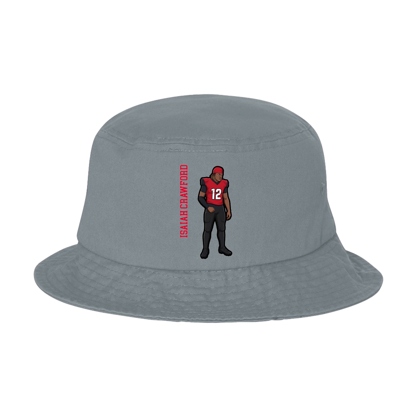 Bucket Cap — Name Vertical in Grey