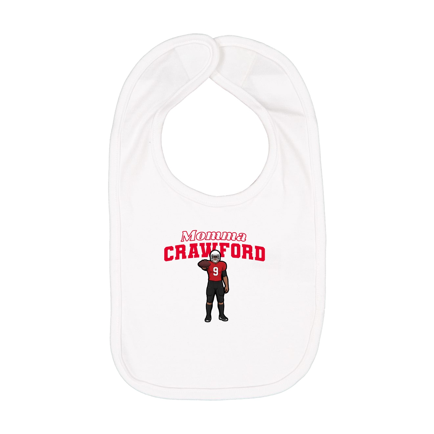 Infant Bib — Mothers Day Block in White