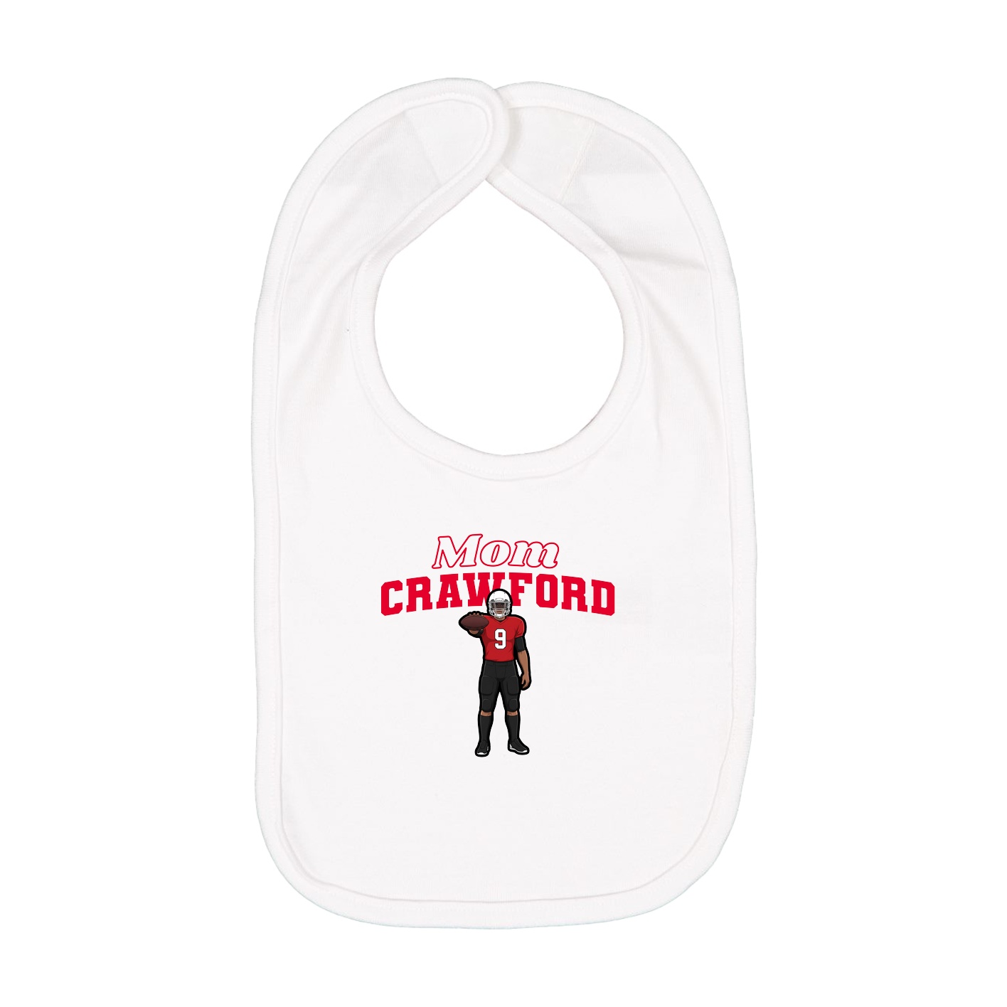 Infant Bib — Mothers Day Block in White