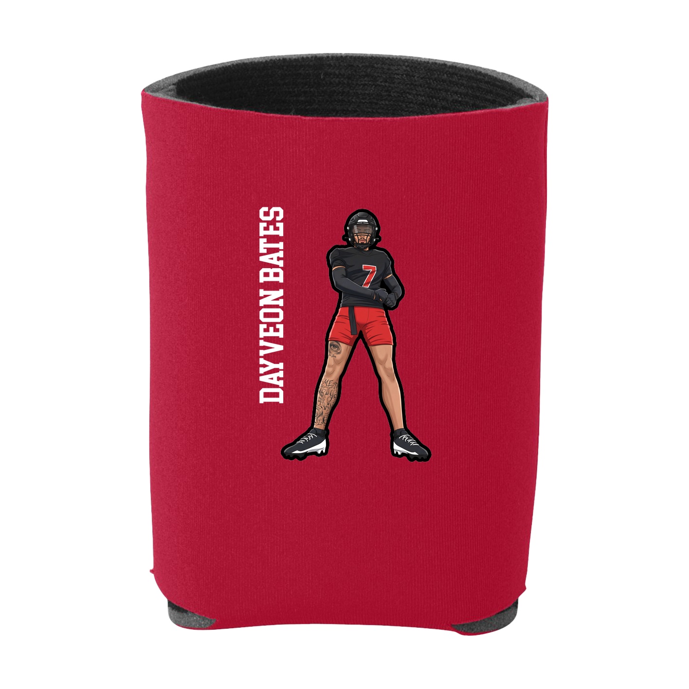 Can Holder — Name Vertical in Red