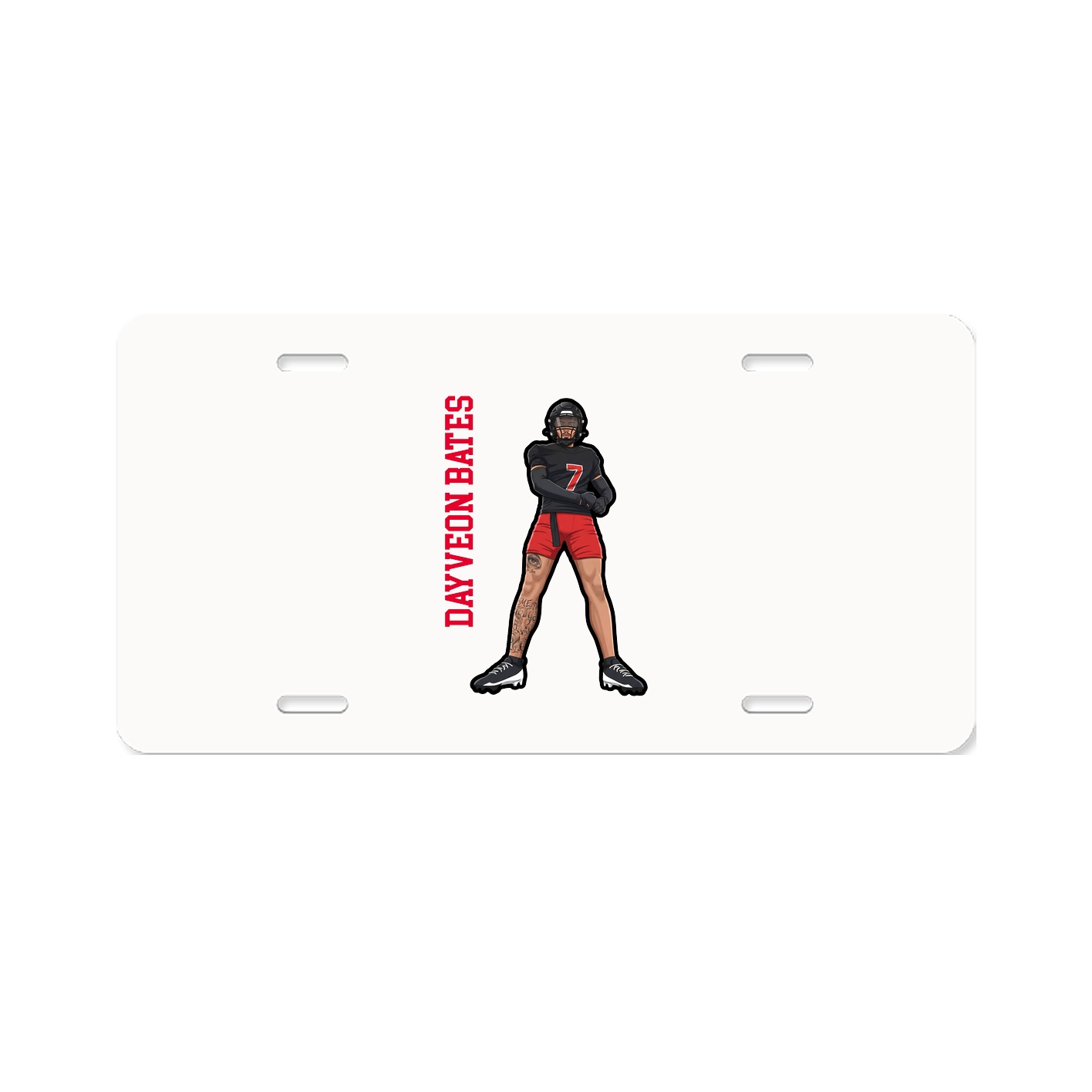 License Plate — Name Vertical in Classic