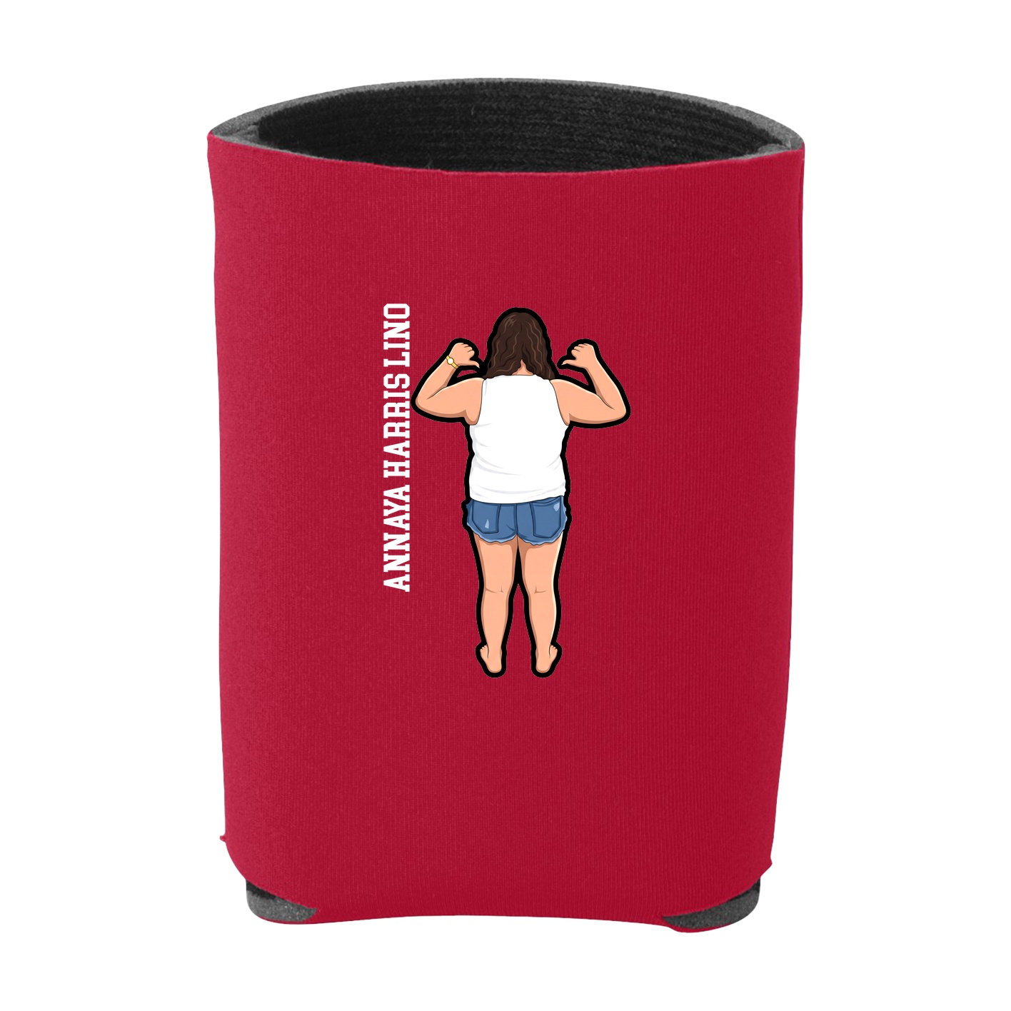 Can Holder — Name Vertical in Red