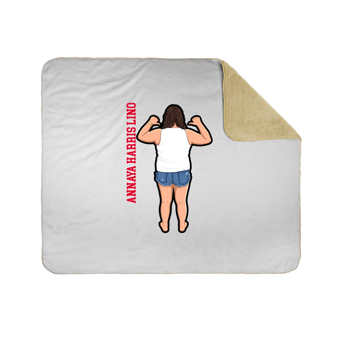 Throw Blanket — Name Vertical in White