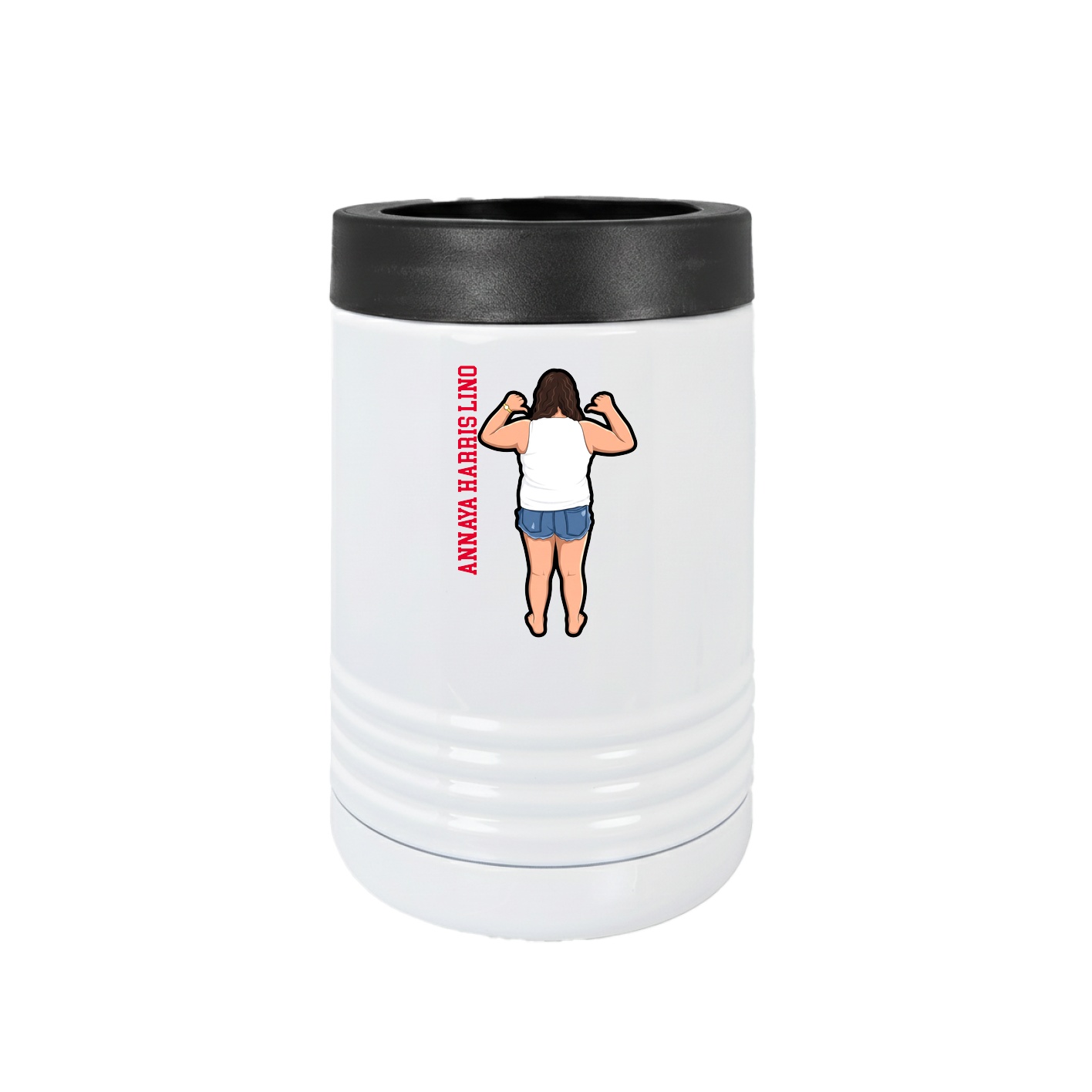 Beverage Holder — Name Vertical in White