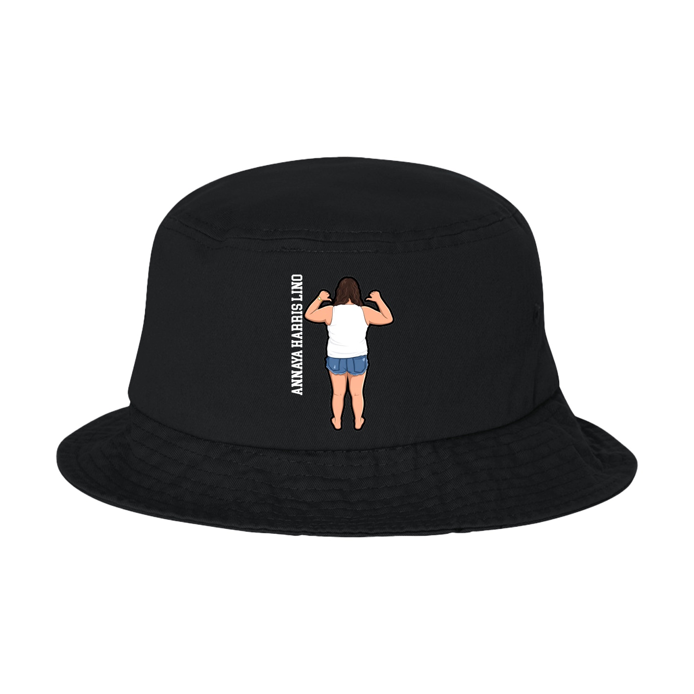 Bucket Cap — Name Vertical in Black