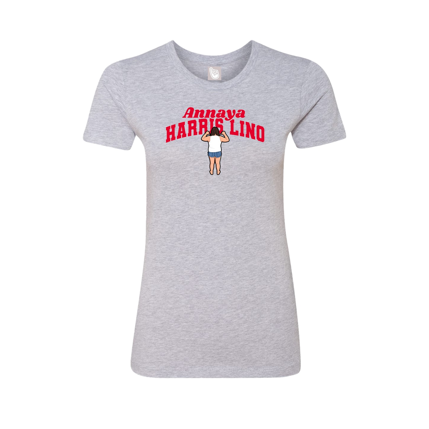 Fitted Women's Tee — Signature Arch in Grey