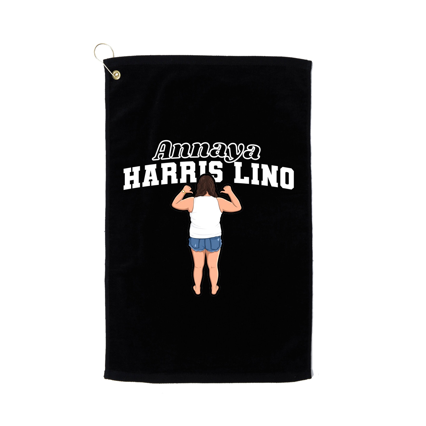 Golf Towel — Name Arch in Black