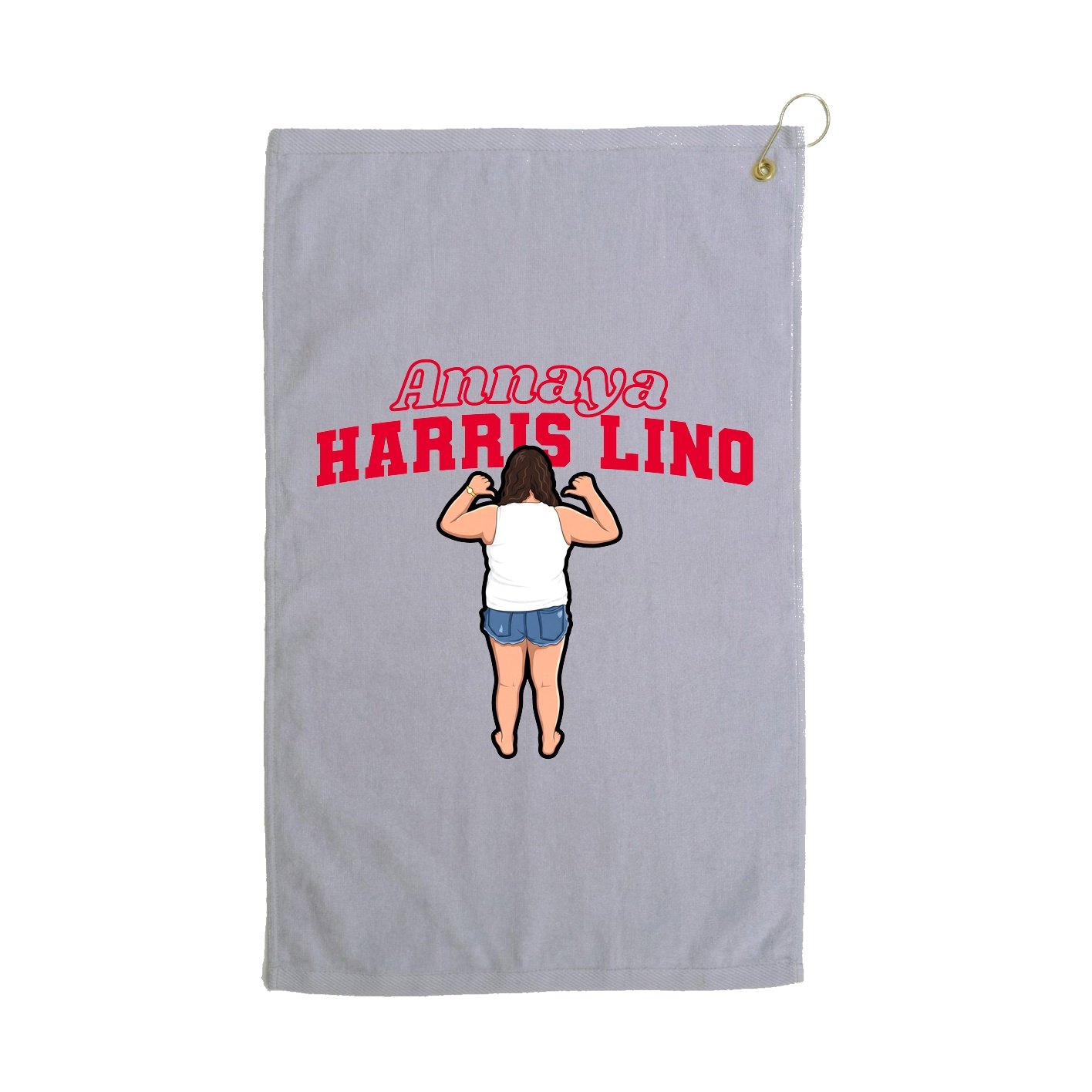 Golf Towel — Name Arch in Grey