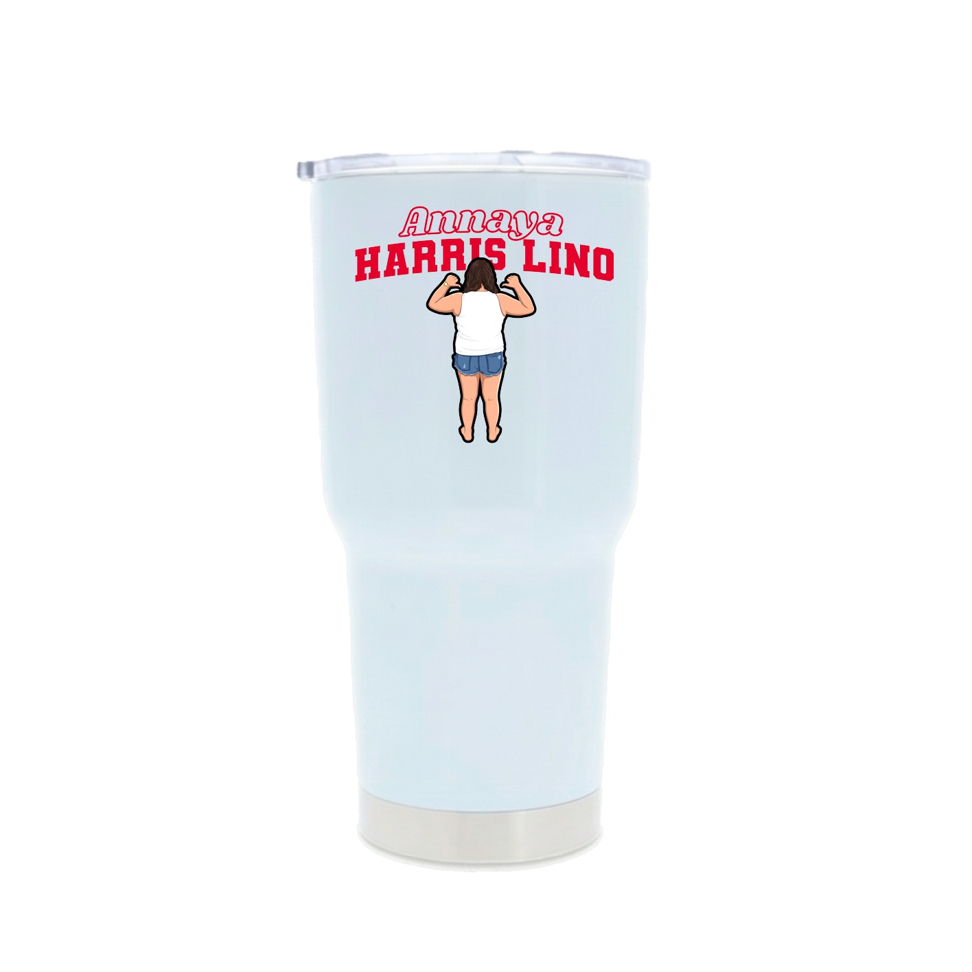30oz Stainless Steel Tumbler — Name Arch in White