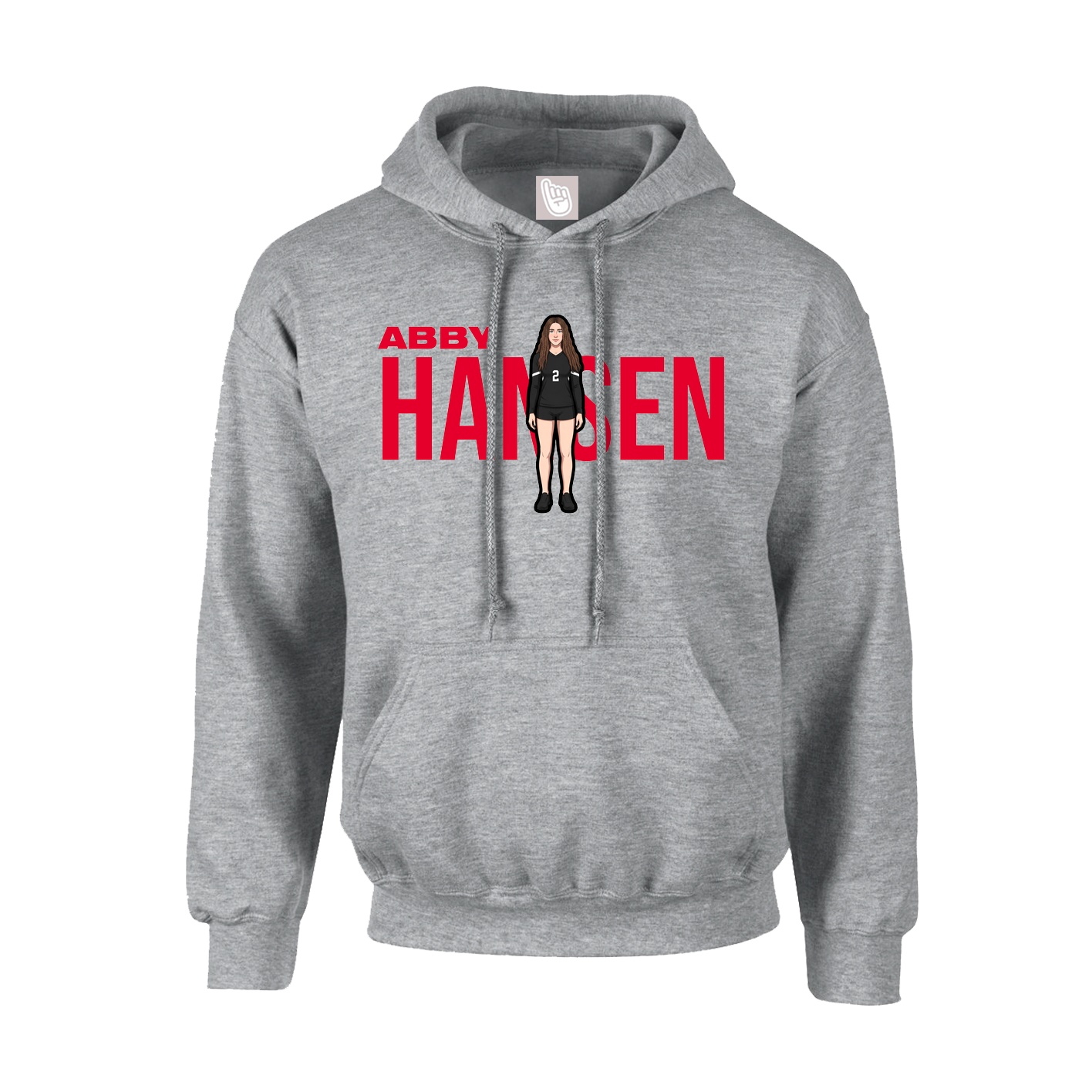 Youth Hoodie — Player Name in Grey
