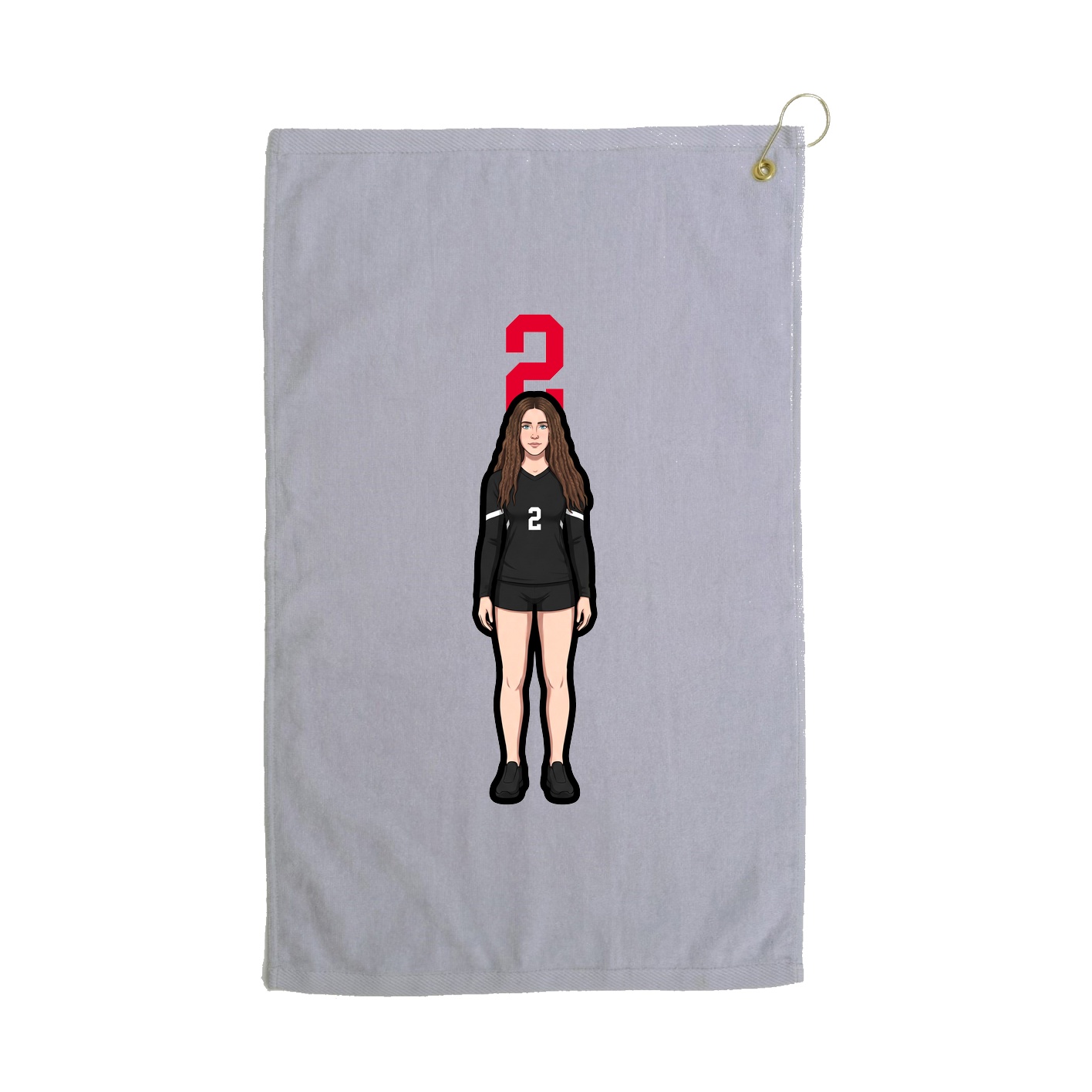 Golf Towel — Number Top in Grey