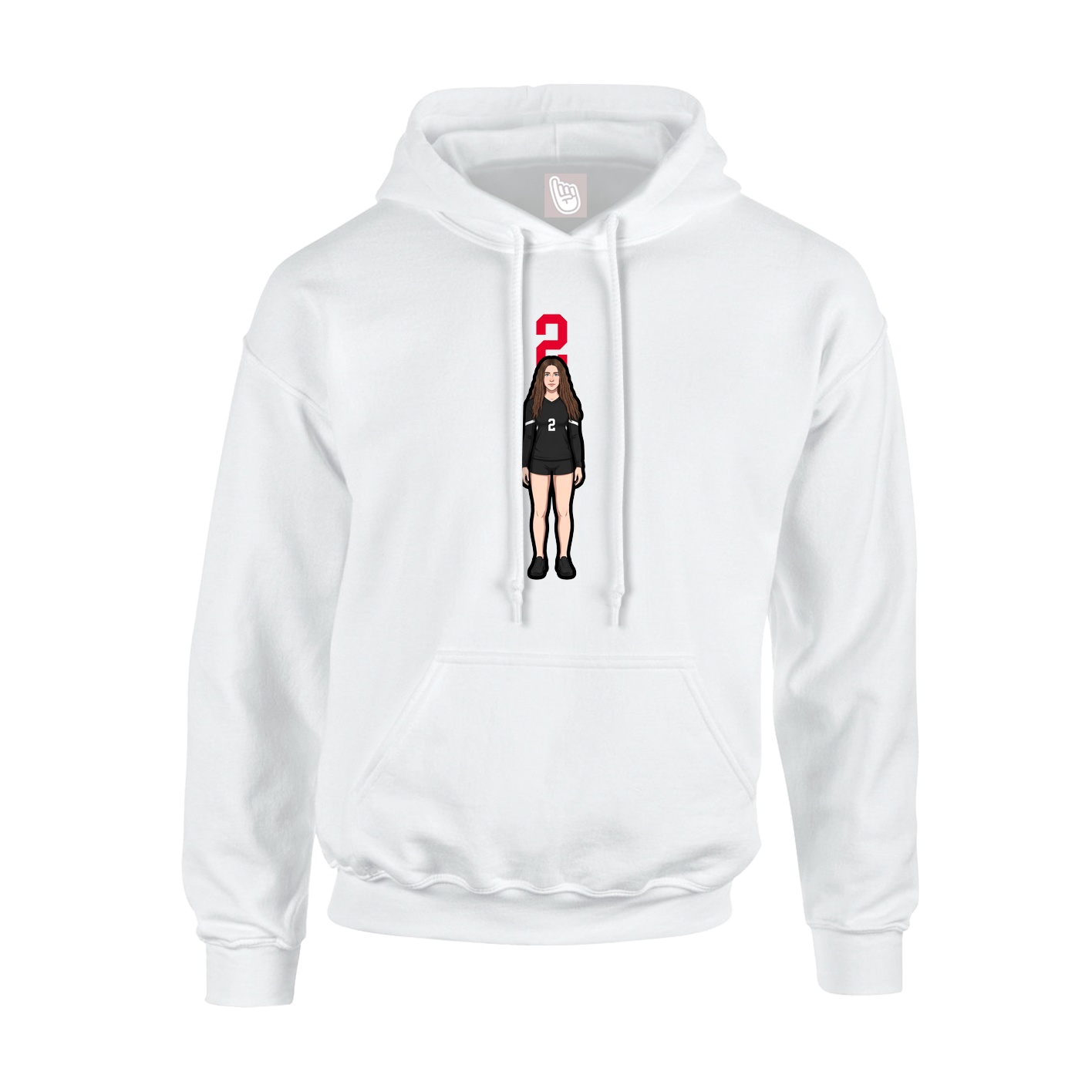 Hoodie — Number Top in White