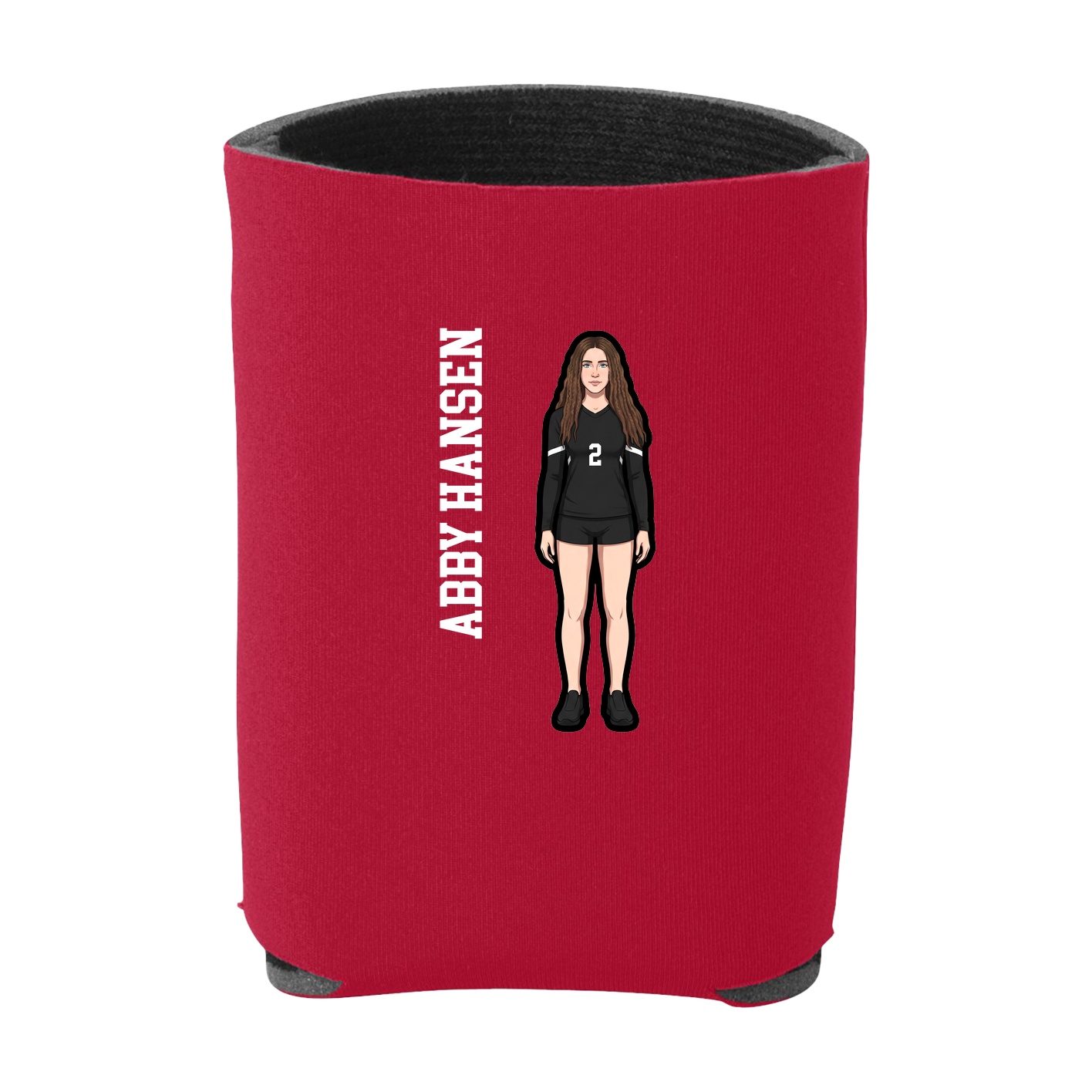 Can Holder — Name Vertical in Red