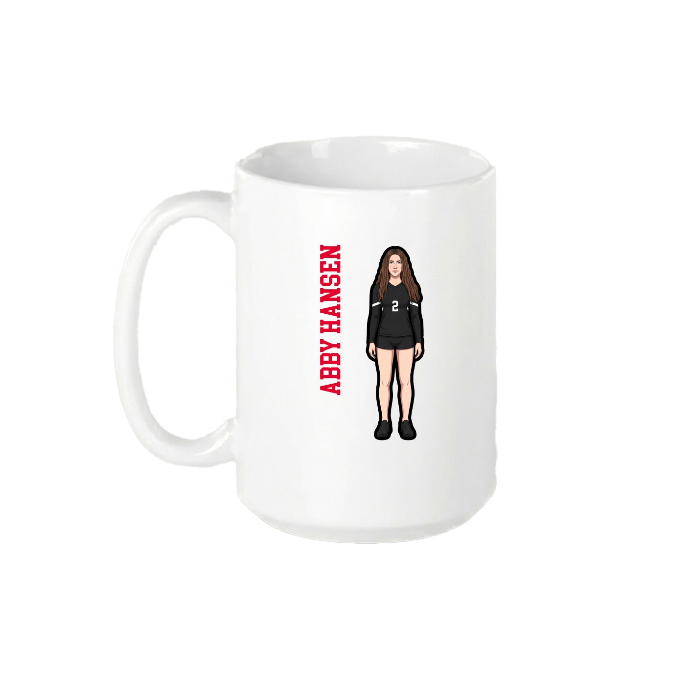 15oz Coffee Mug — Name Vertical in White
