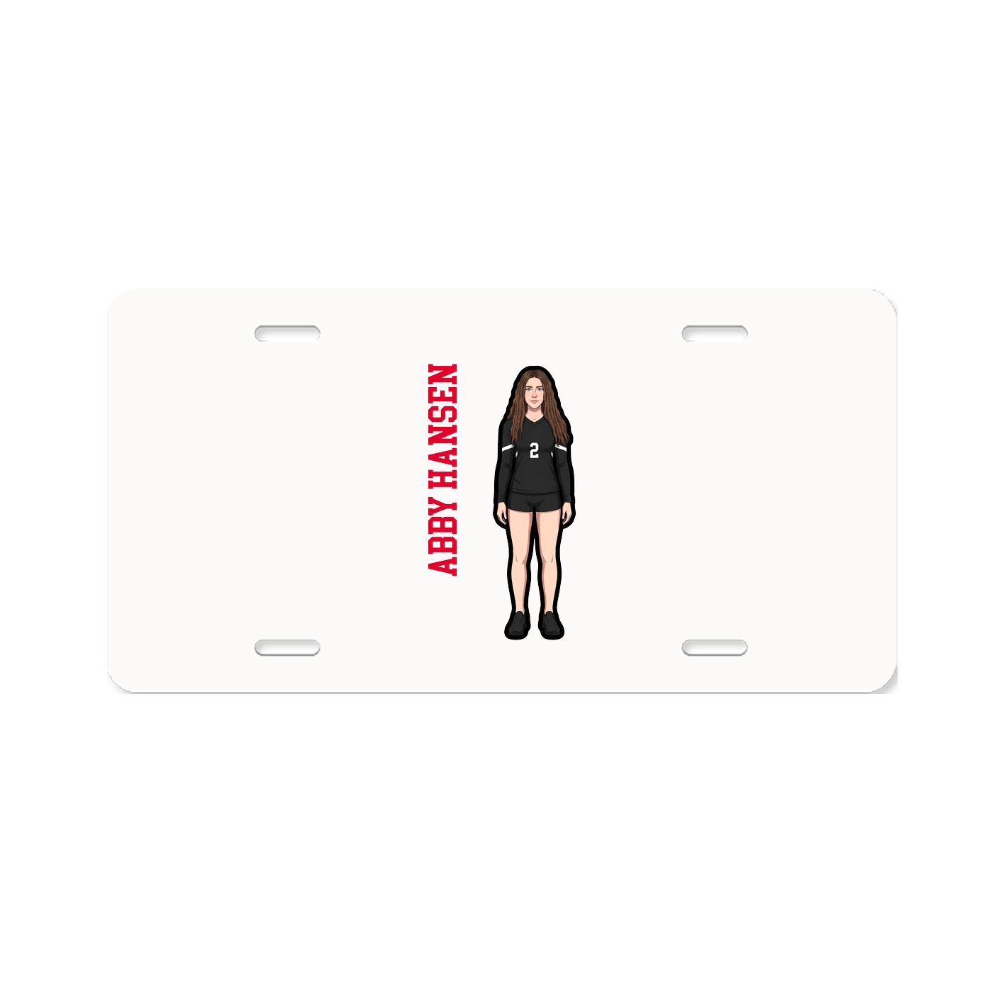 License Plate — Name Vertical in Classic