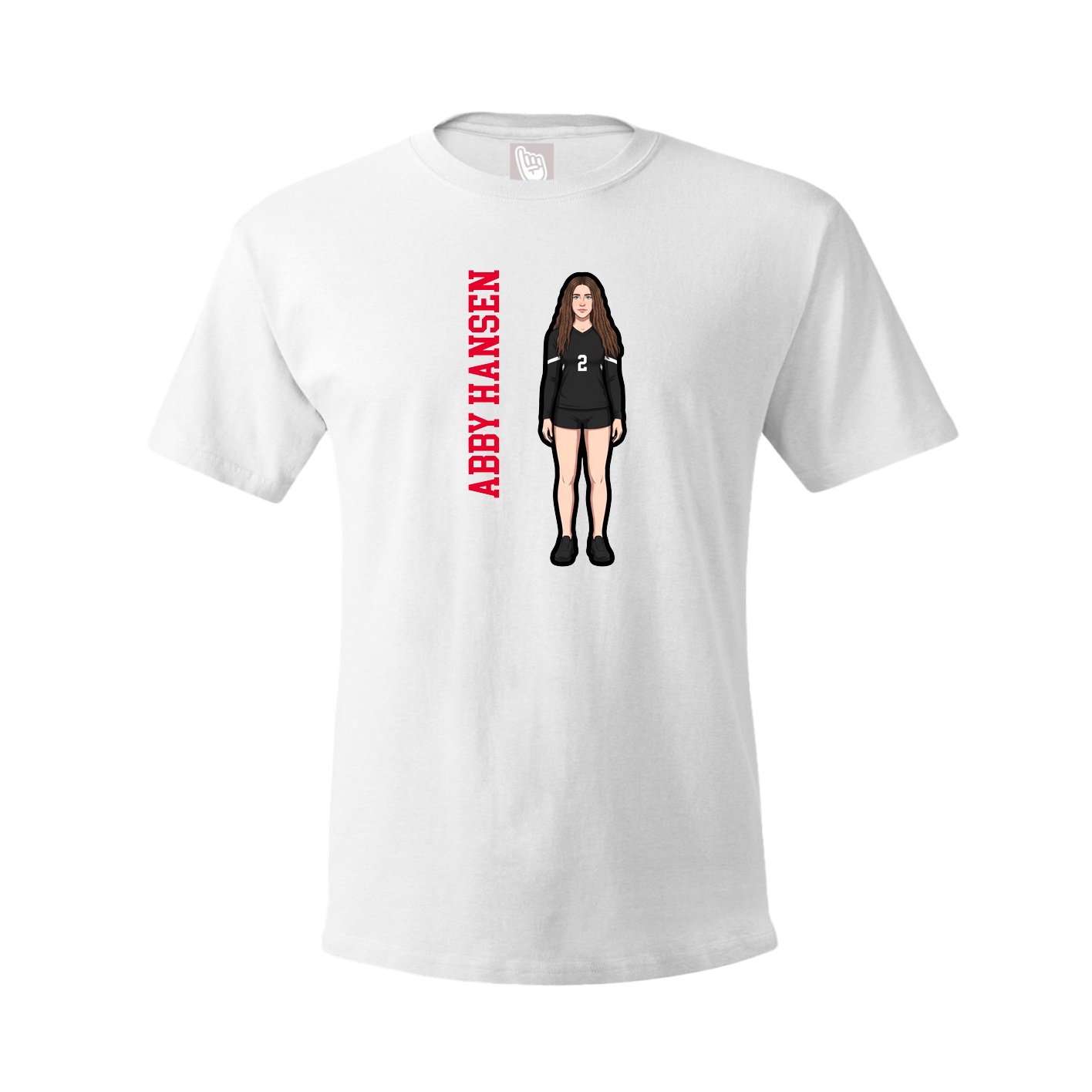 Tee — Name Vertical in White