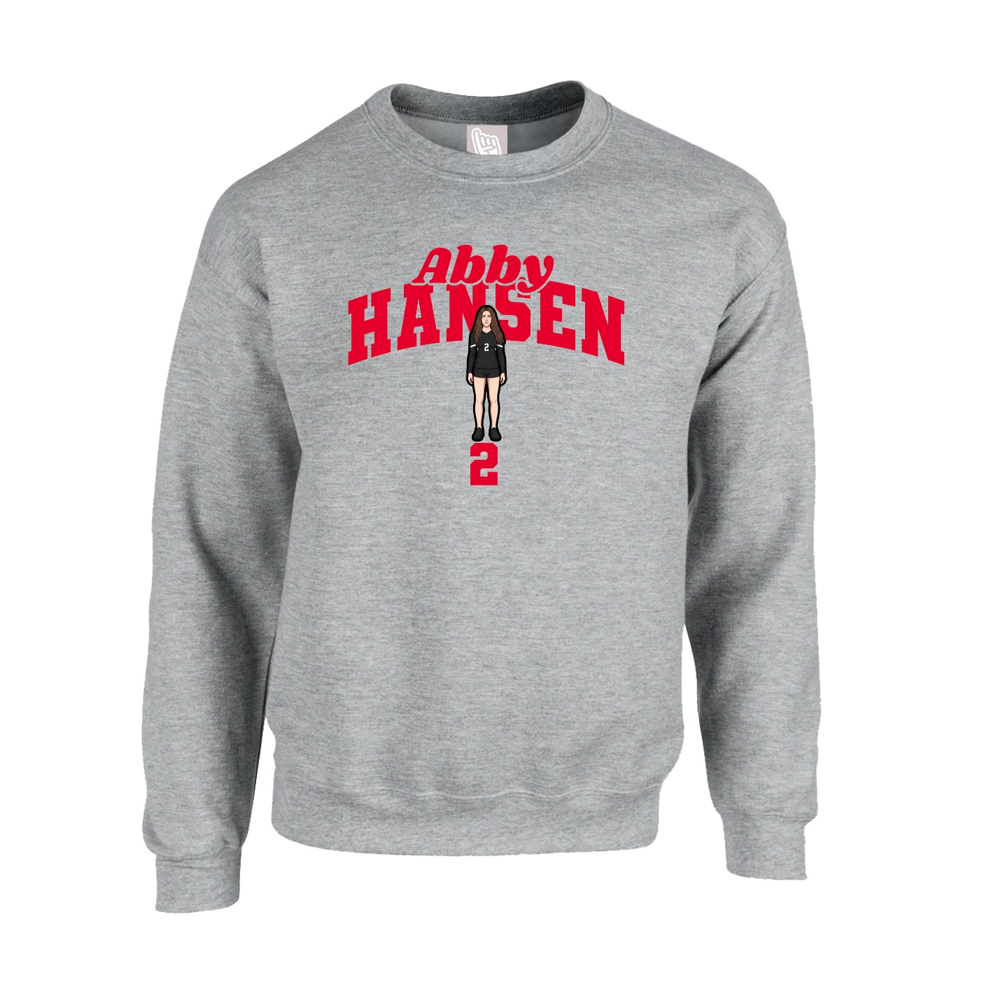 Fleece Crew — Signature Arch in Grey