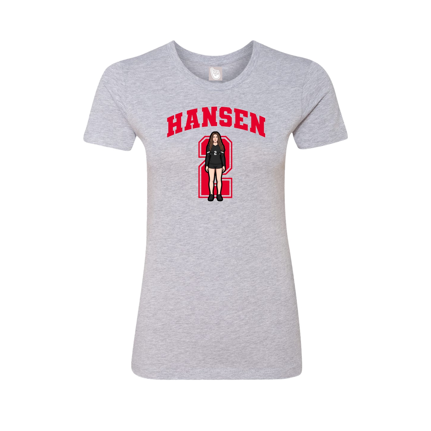 Fitted Women's Tee — Number in Grey