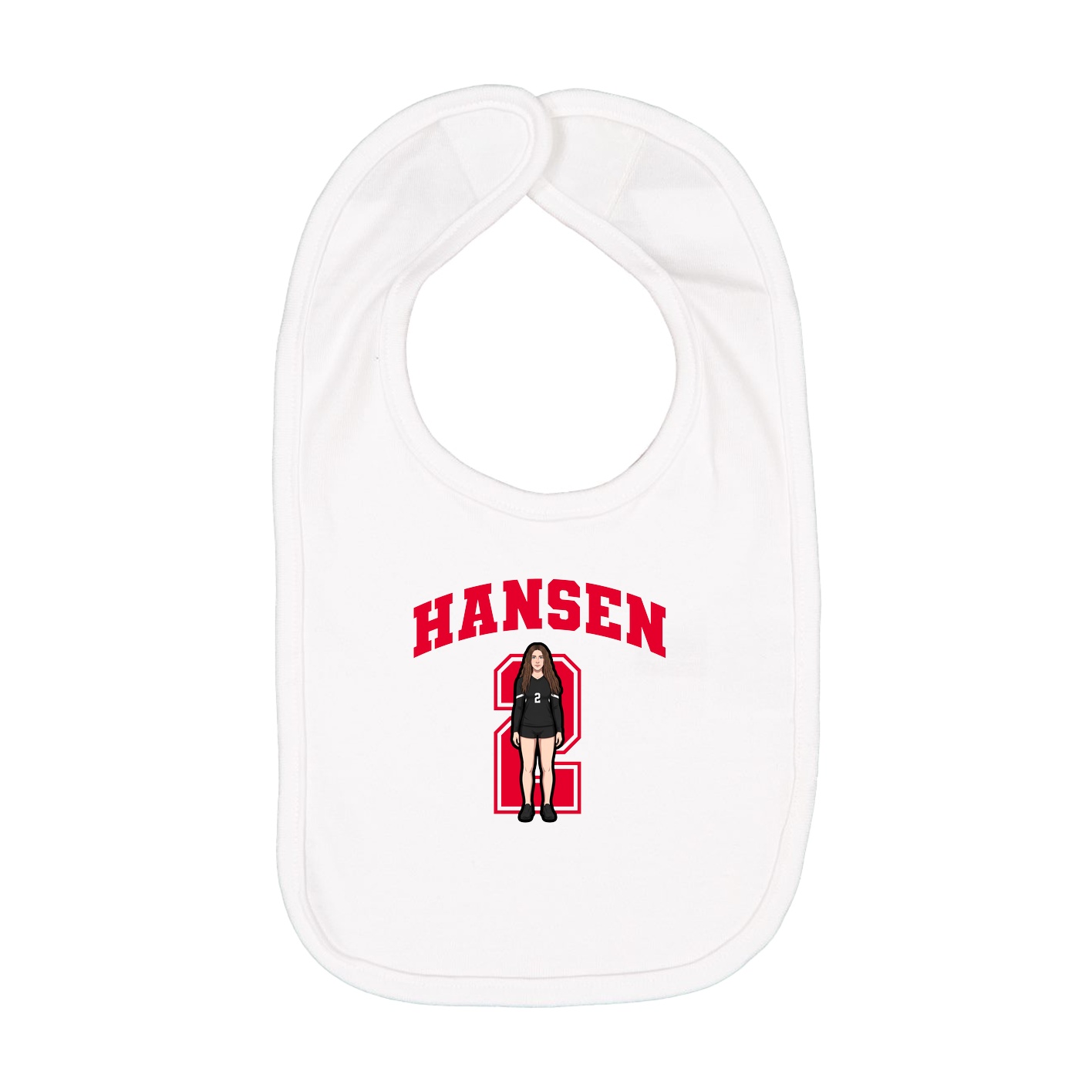 Infant Bib — Number in White