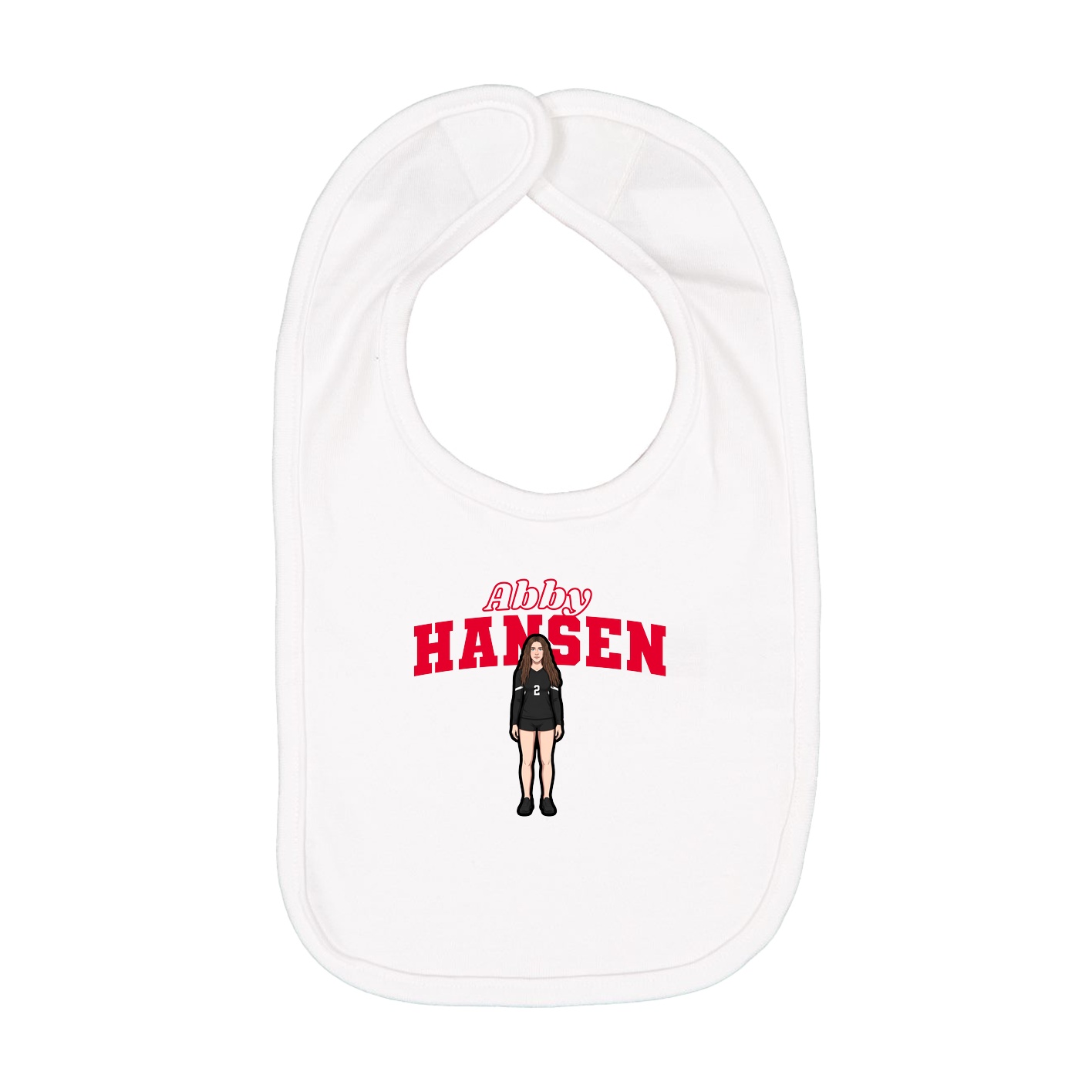Infant Bib — Name Arch in White