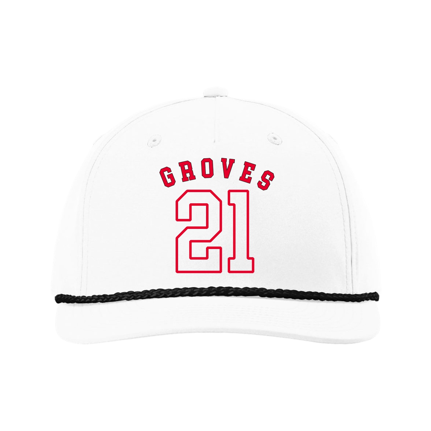 Five-Panel Classic Rope Cap — Shirsey Arch in White